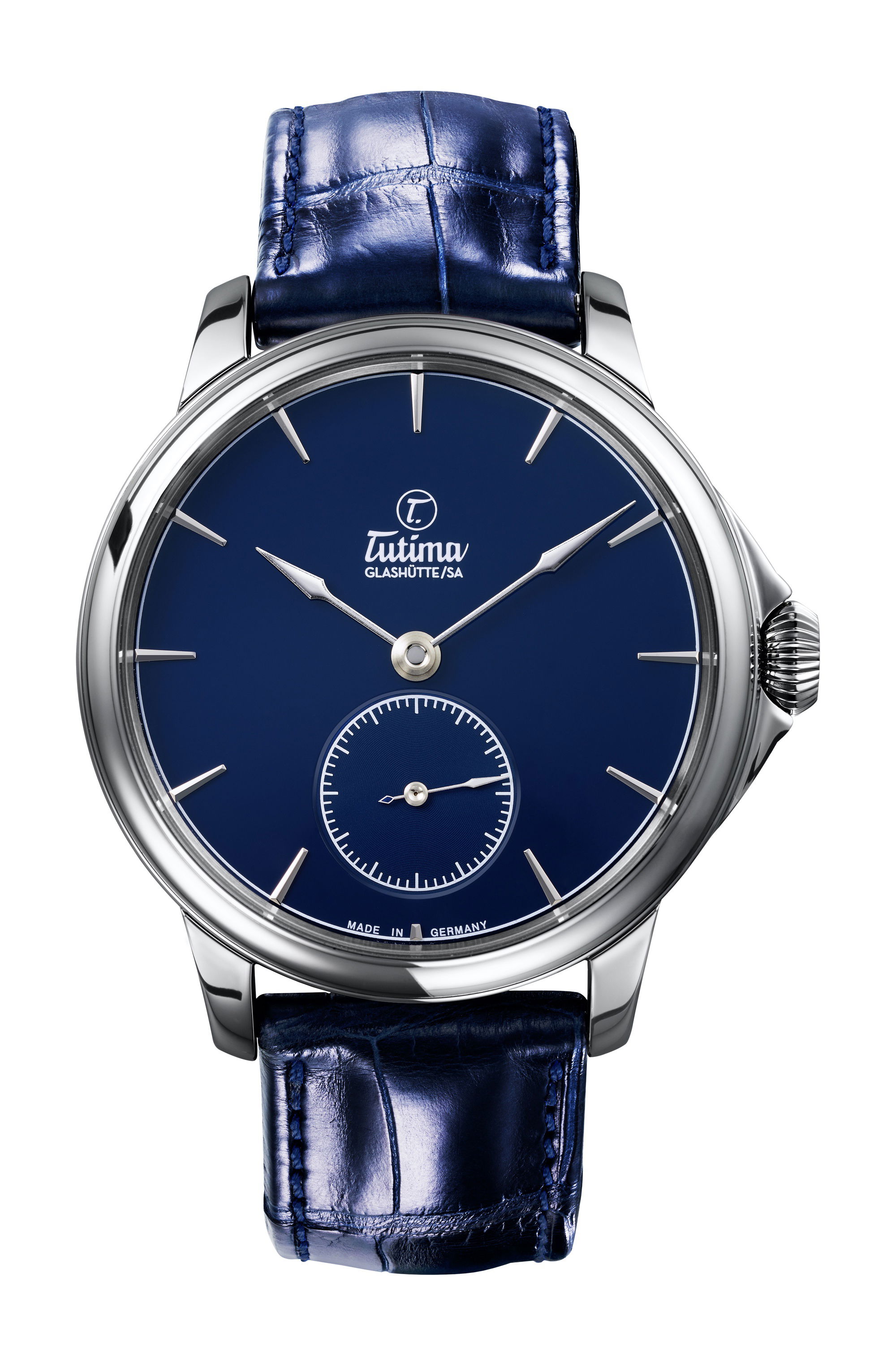 Tutima Glashütte Patria Admiral Blue luxury timepiece - detailed view