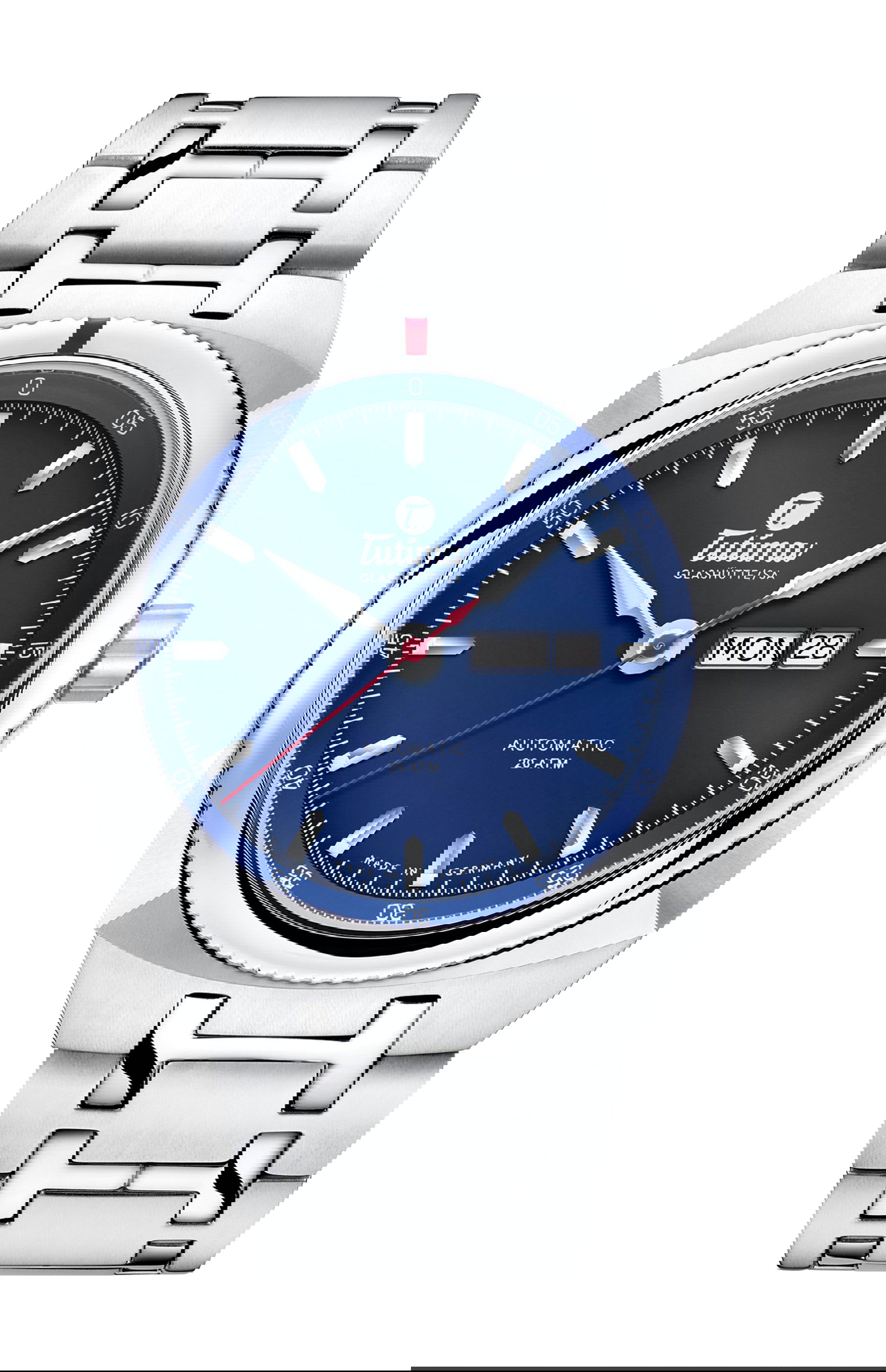 Tutima Glashütte Saxon One Automatic Royal Blue luxury timepiece - detailed view