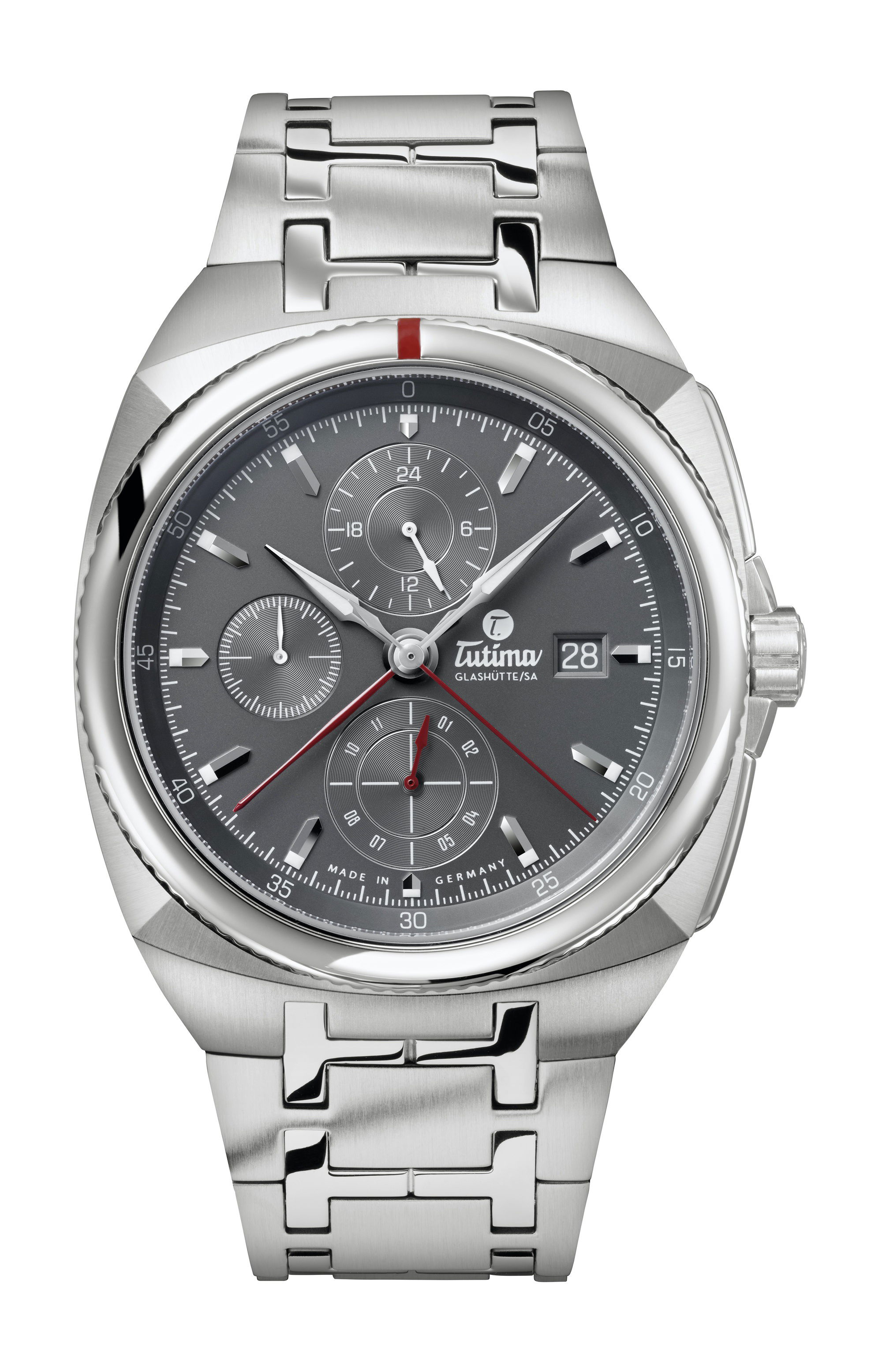Tutima Glashütte Saxon One Chronograph luxury timepiece - detailed view