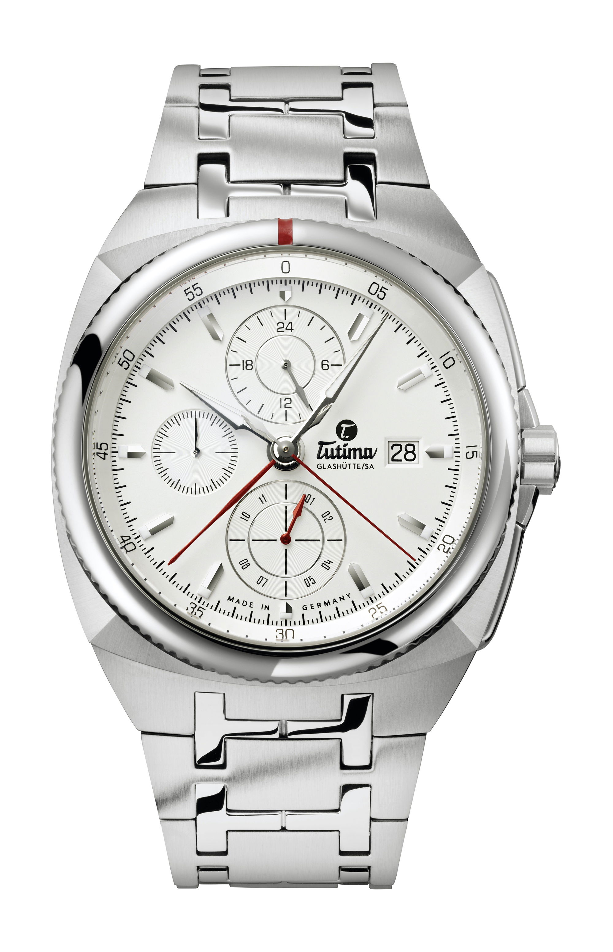 Tutima Glashütte Saxon One Chronograph luxury timepiece - detailed view