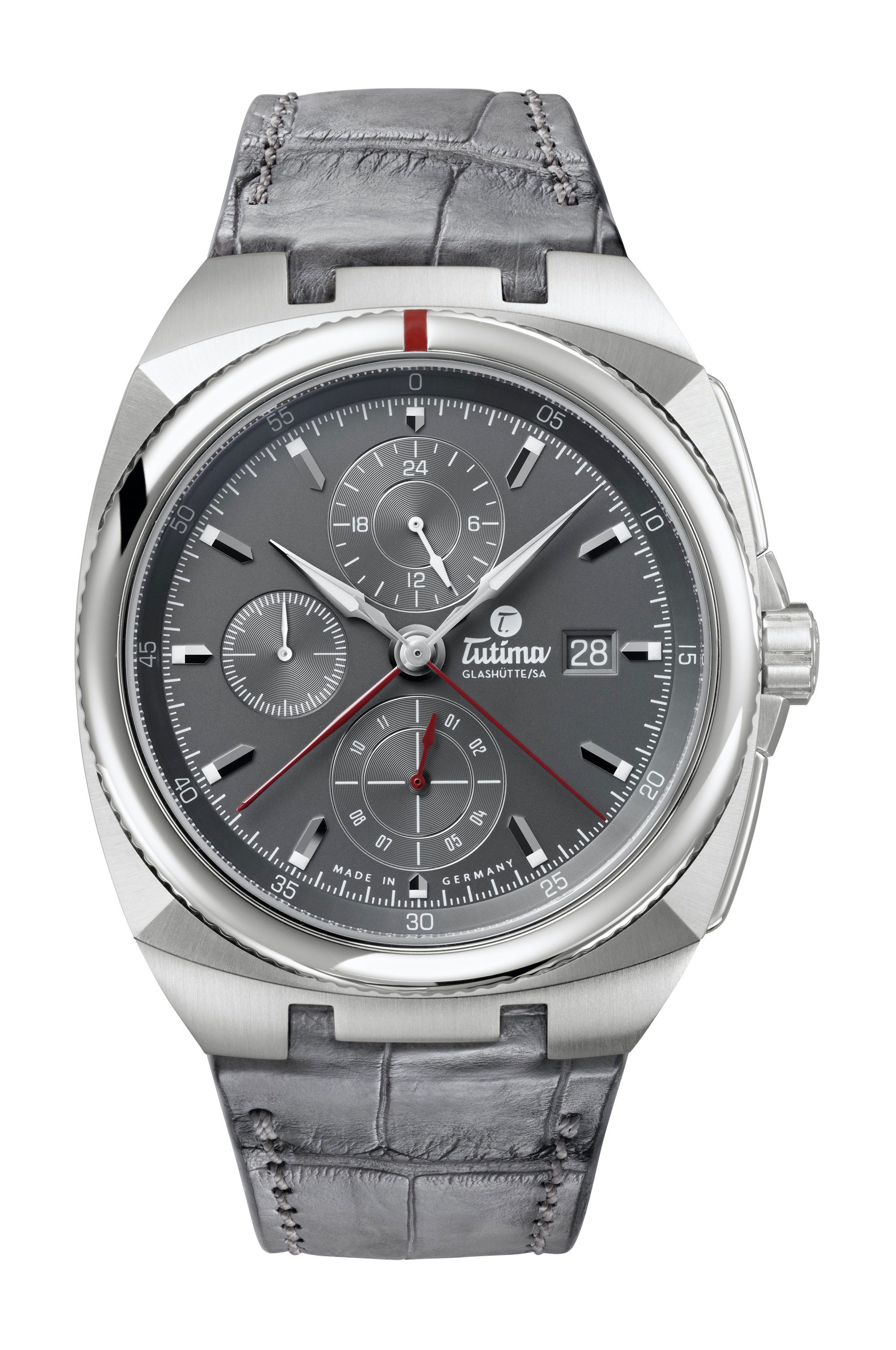 Tutima Glashütte Saxon One Chronograph luxury timepiece - detailed view