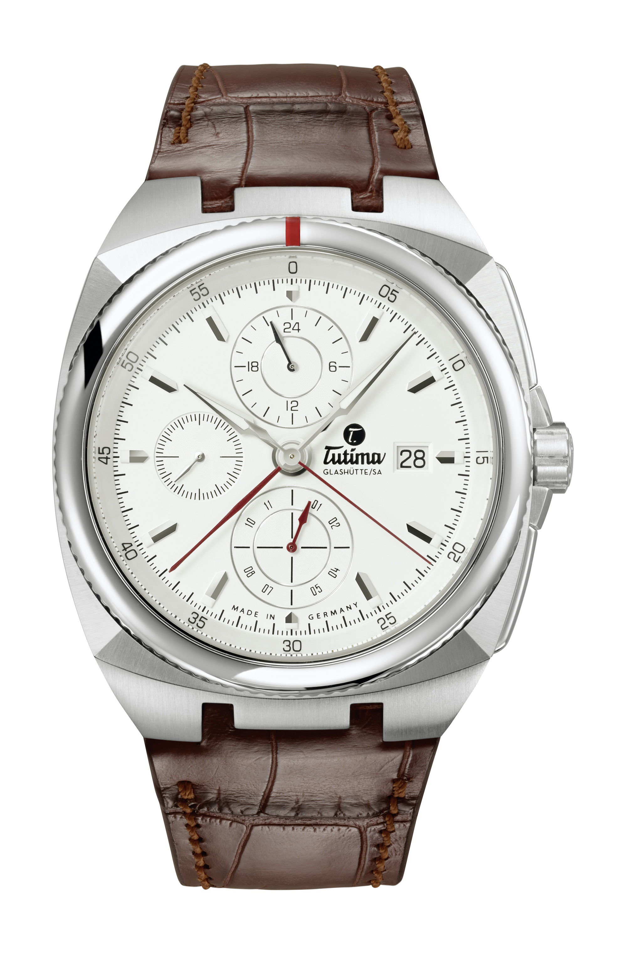 Tutima Glashütte Saxon One Chronograph luxury timepiece - detailed view