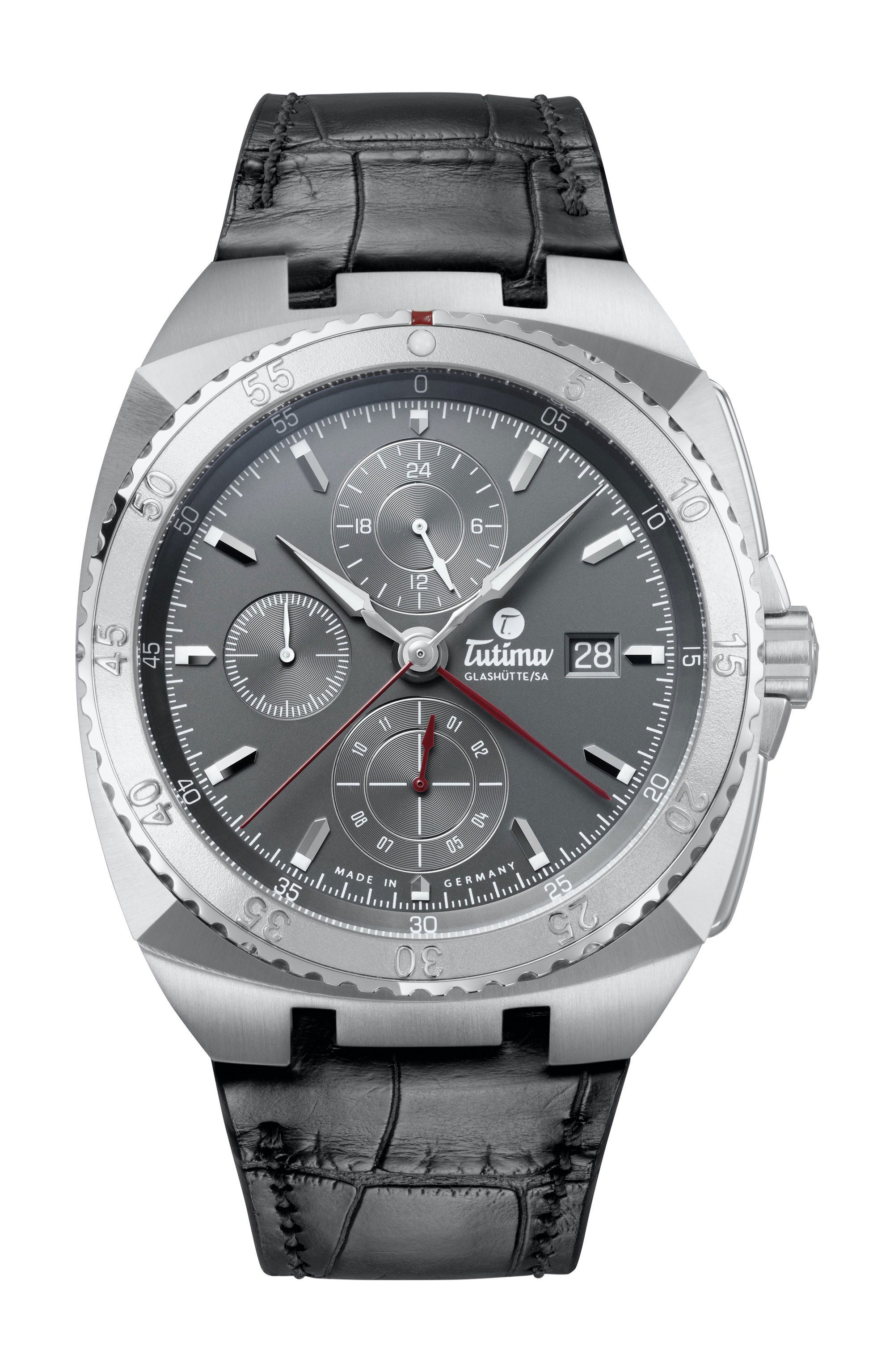 Tutima Glashütte Saxon One Chronograph LS luxury timepiece - detailed view