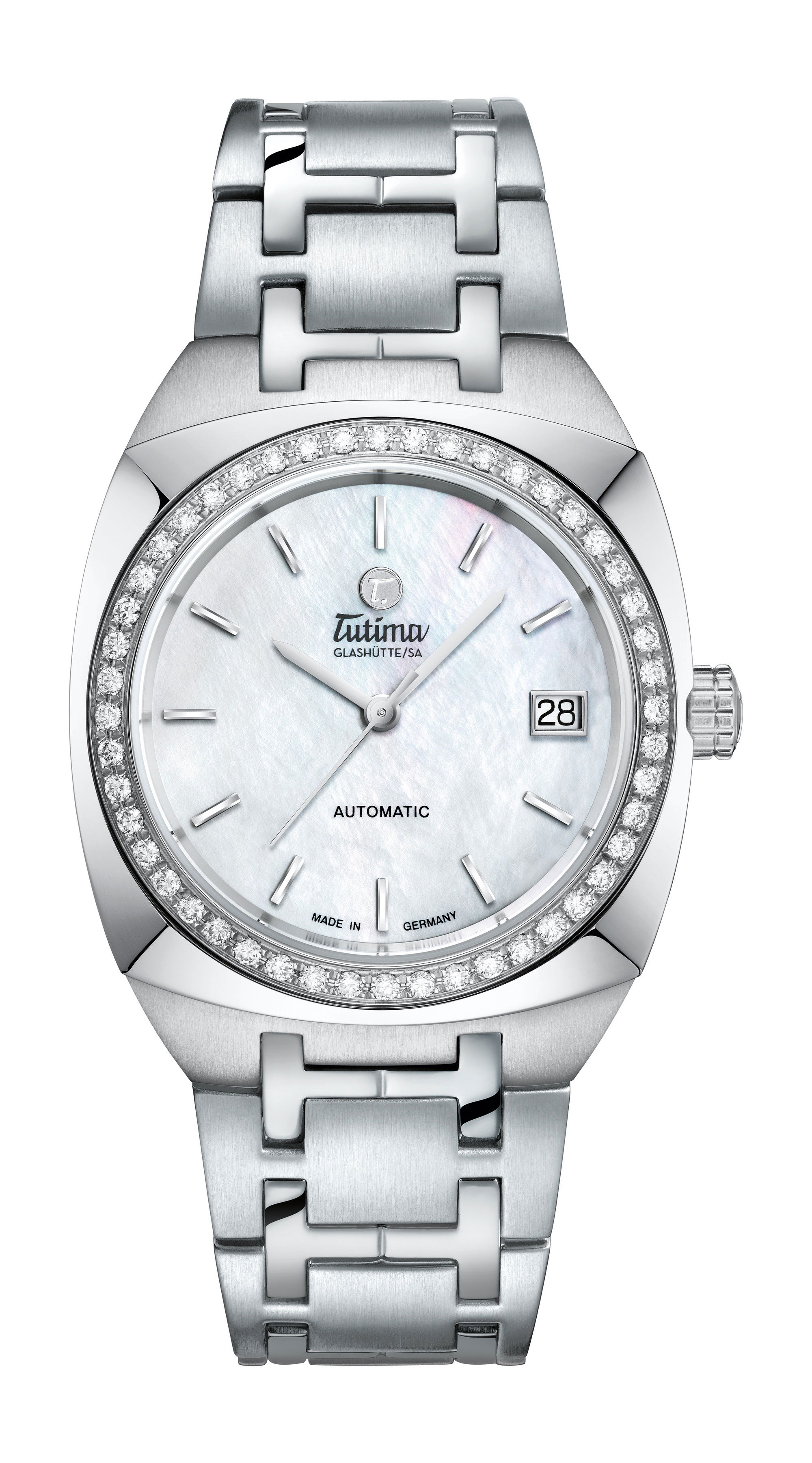 Tutima Glashütte Saxon One Lady Diamonds luxury timepiece - detailed view