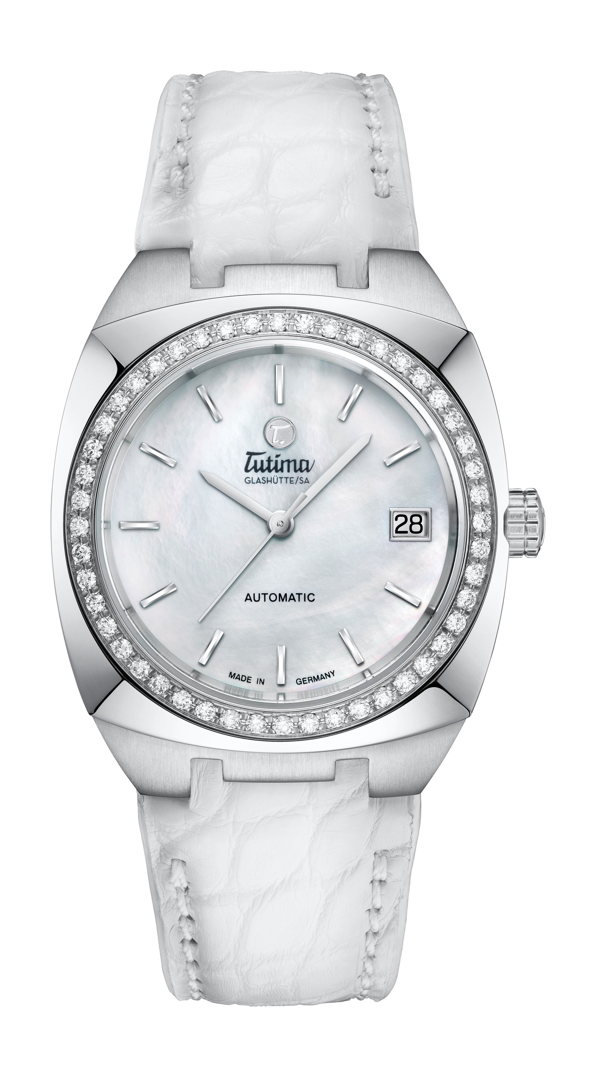 Tutima Glashütte Saxon One Lady Diamonds luxury timepiece - detailed view