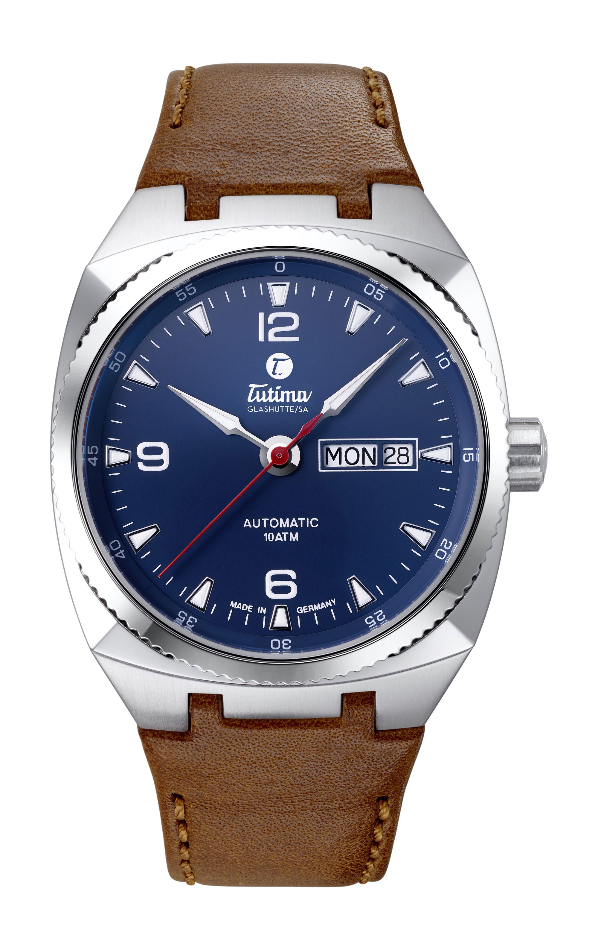 Tutima Glashütte Saxon One M Automatic Steel Blue luxury timepiece - detailed view