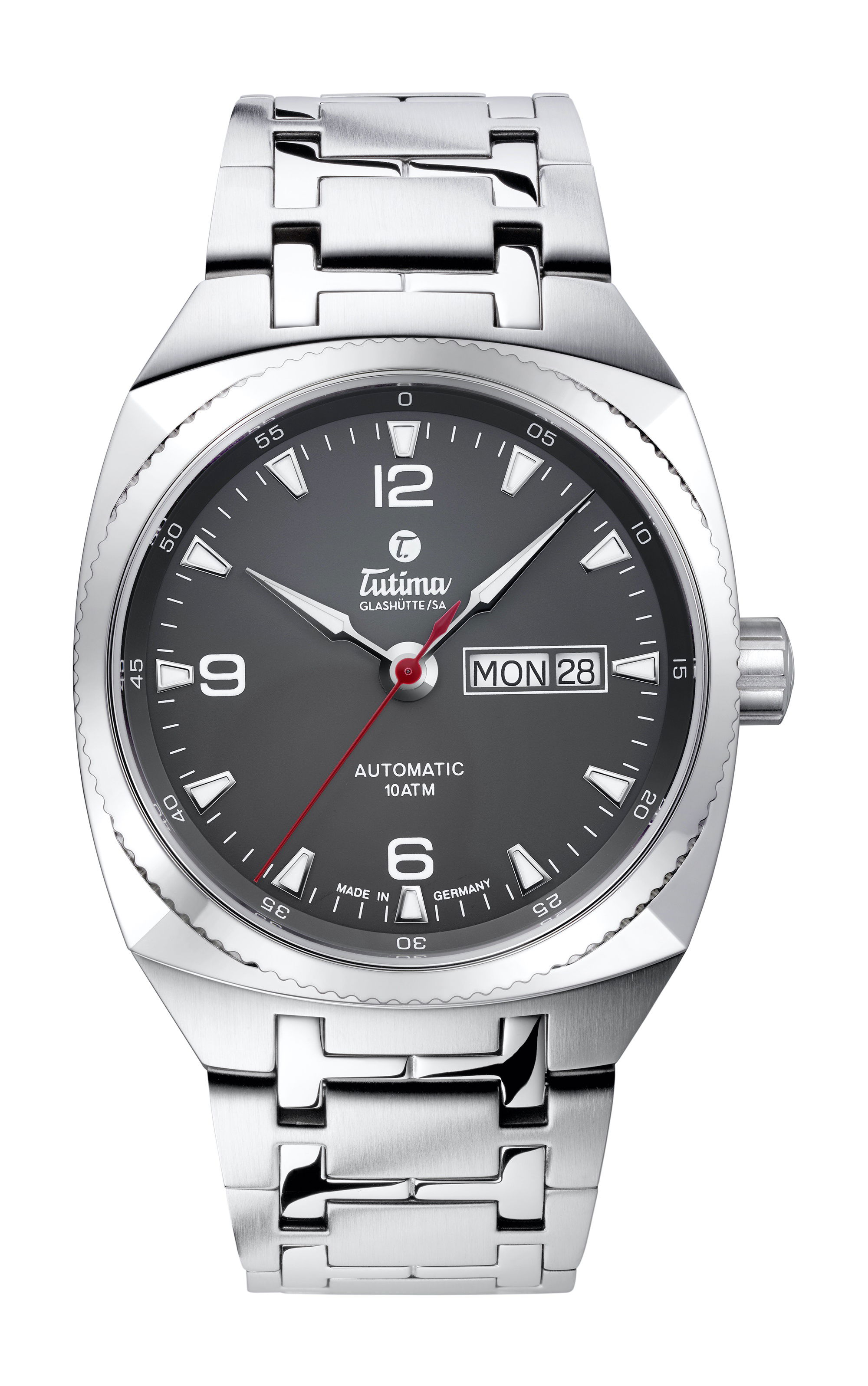 Tutima Glashütte Saxon One M Automatic luxury timepiece - detailed view