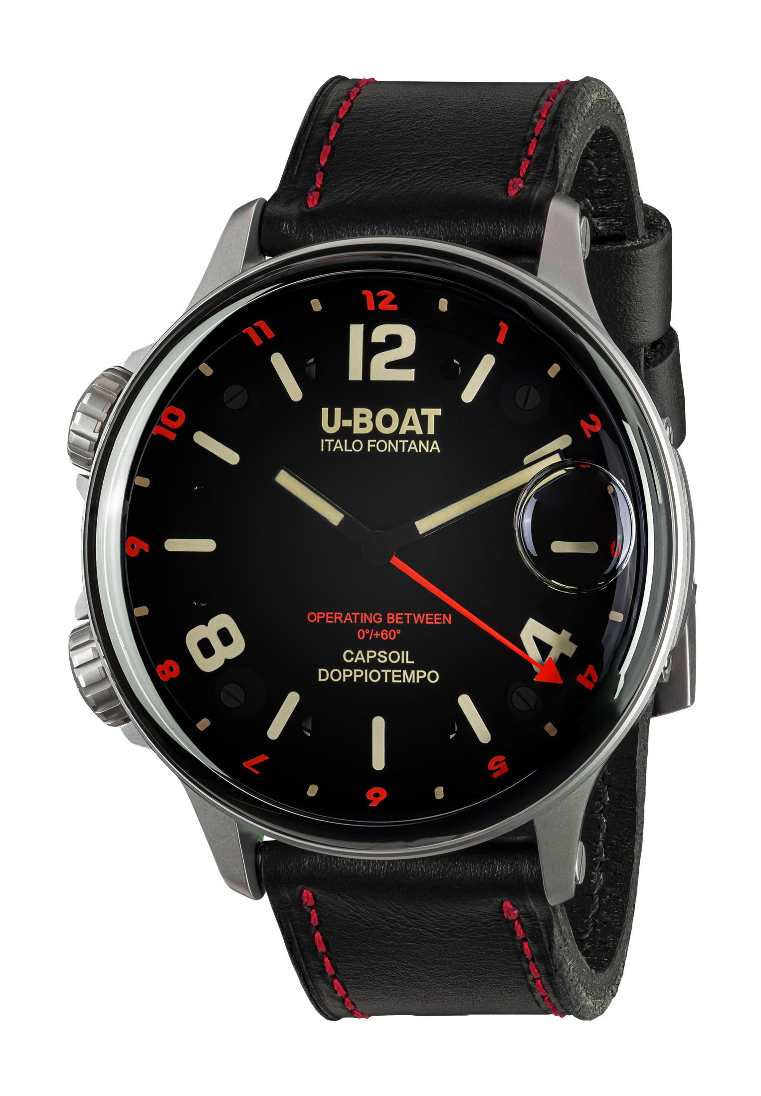 U Boat Capsoil Doppiotempo 55 SS Red watch