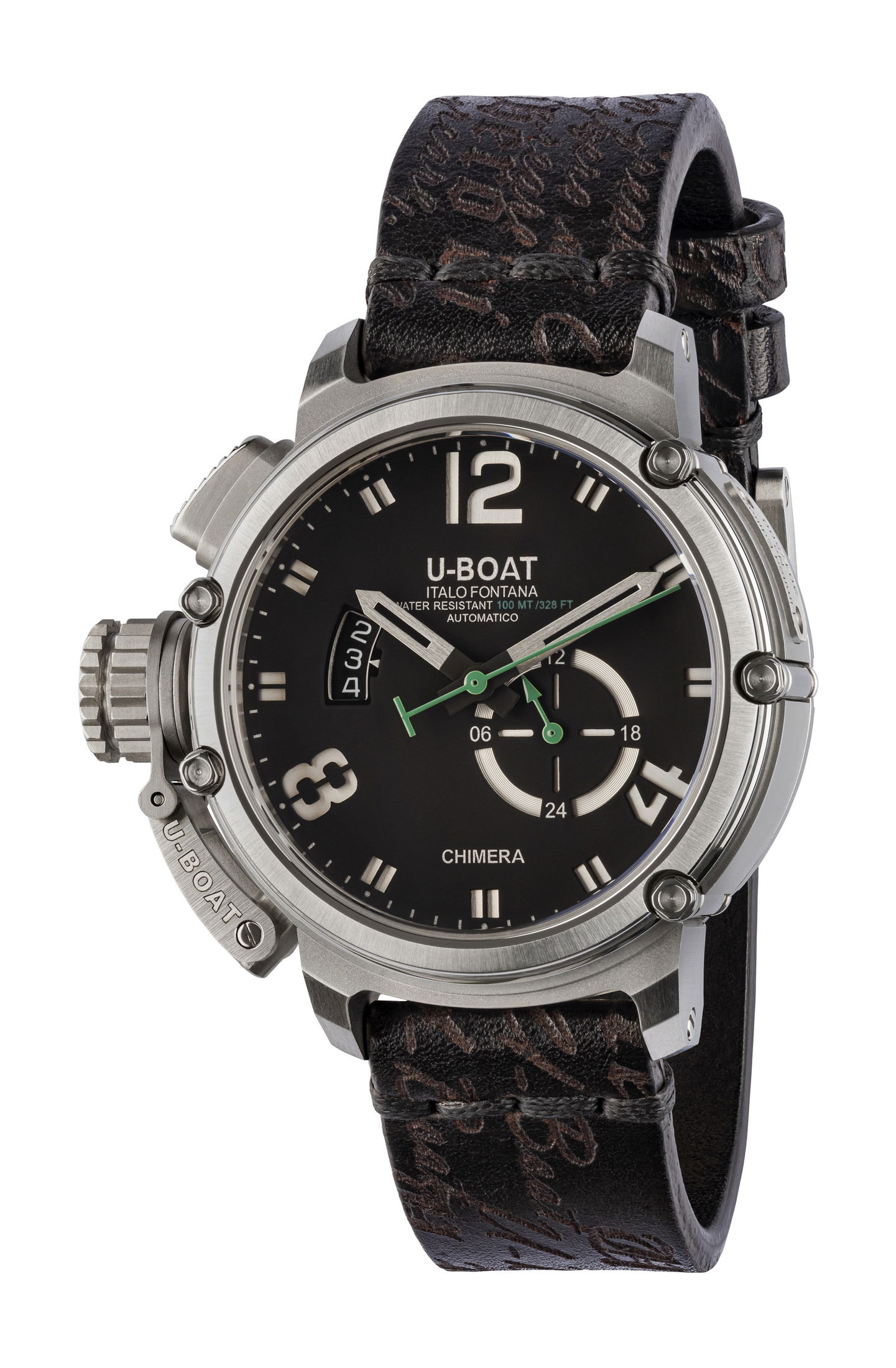 U-Boat Chimera 46 Green SS luxury timepiece - detailed view