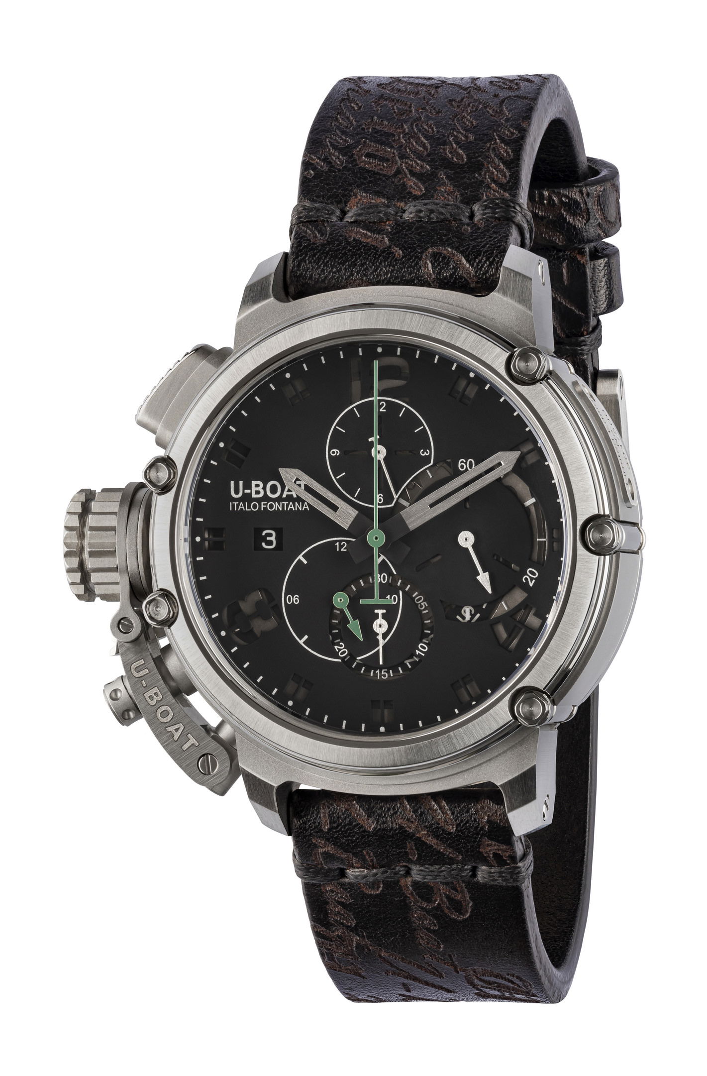 U-Boat Chimera 46 Sapphire Green Chrono SS luxury timepiece - detailed view