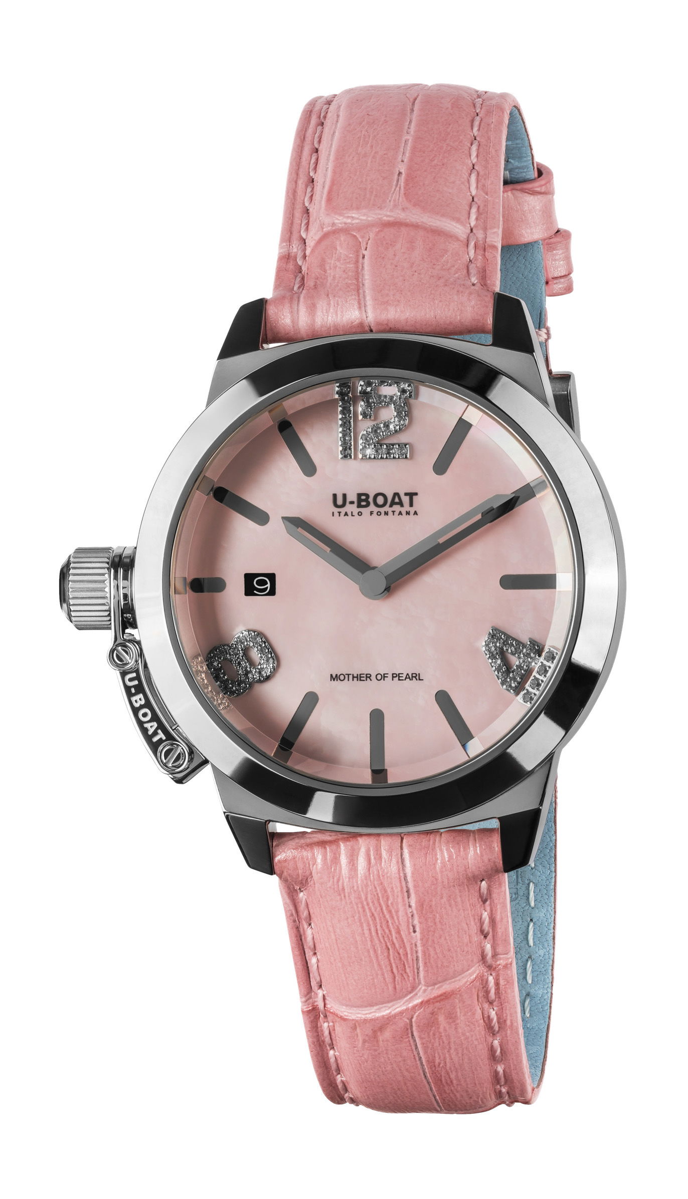 U-Boat Classico 38 Pink Mother Of Pearl luxury timepiece - detailed view