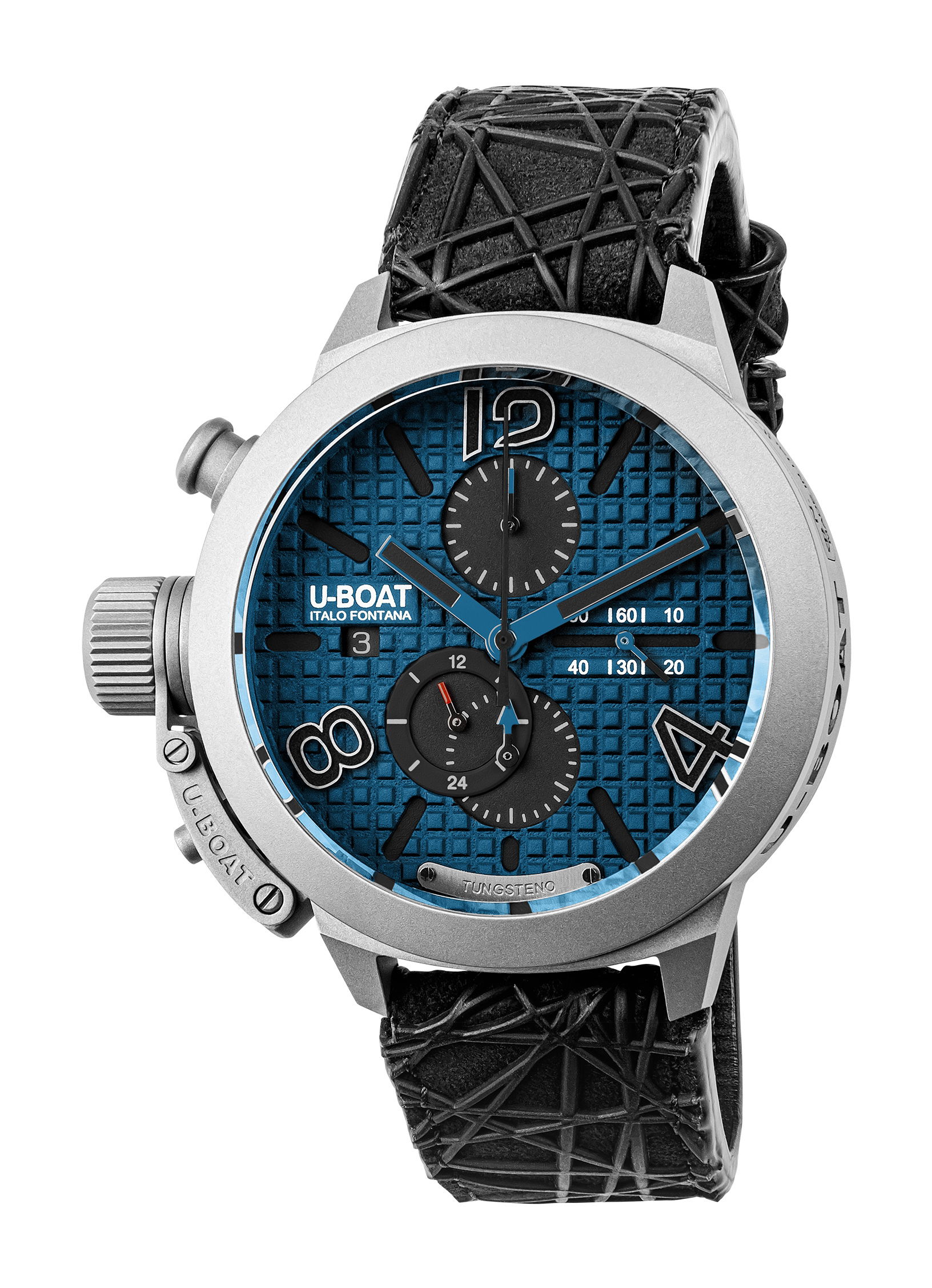 U-Boat Classico 45 Titanium Tungsten Blue luxury timepiece - detailed view