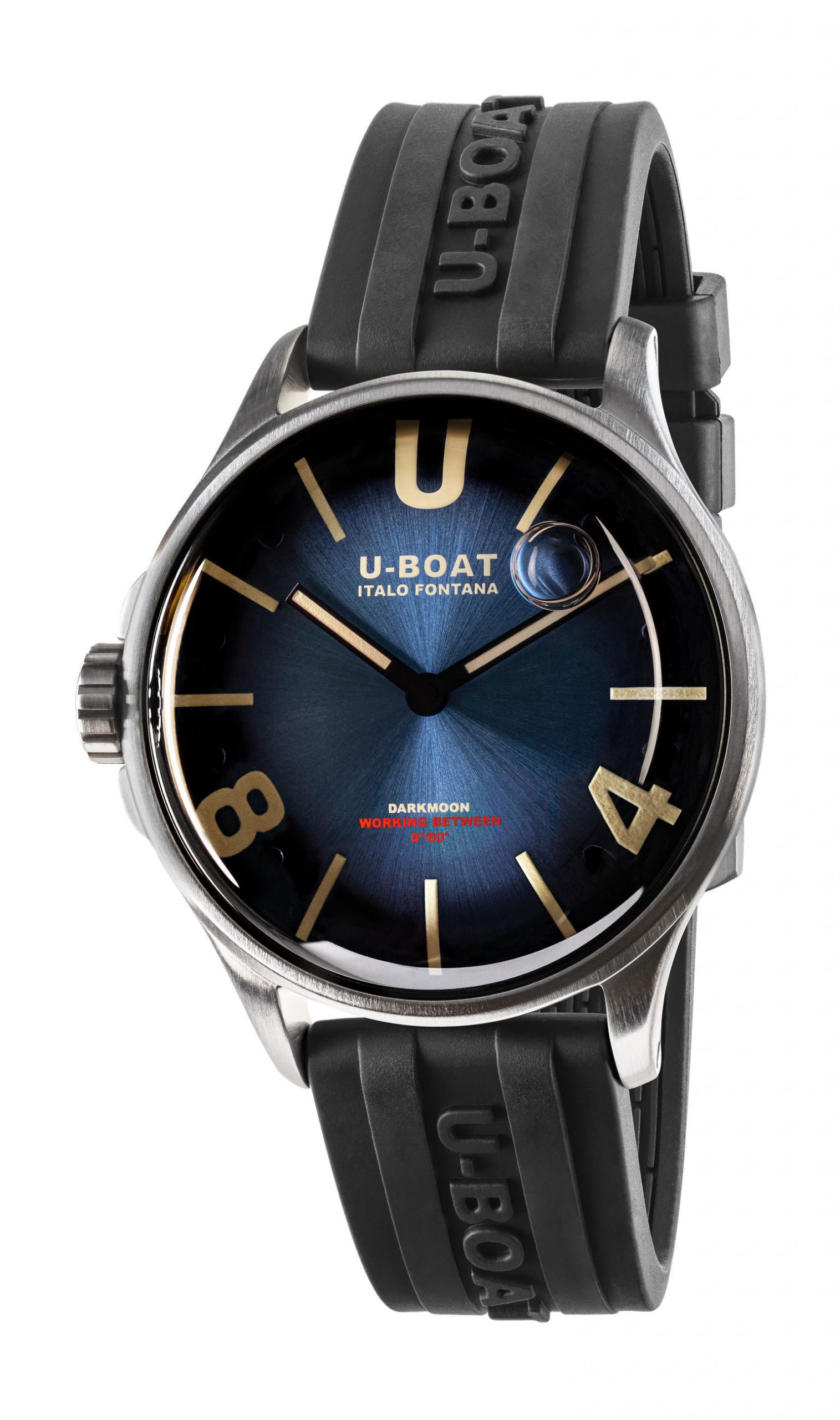 U-Boat Darkmoon 40 Blue SS Soleil luxury timepiece - detailed view