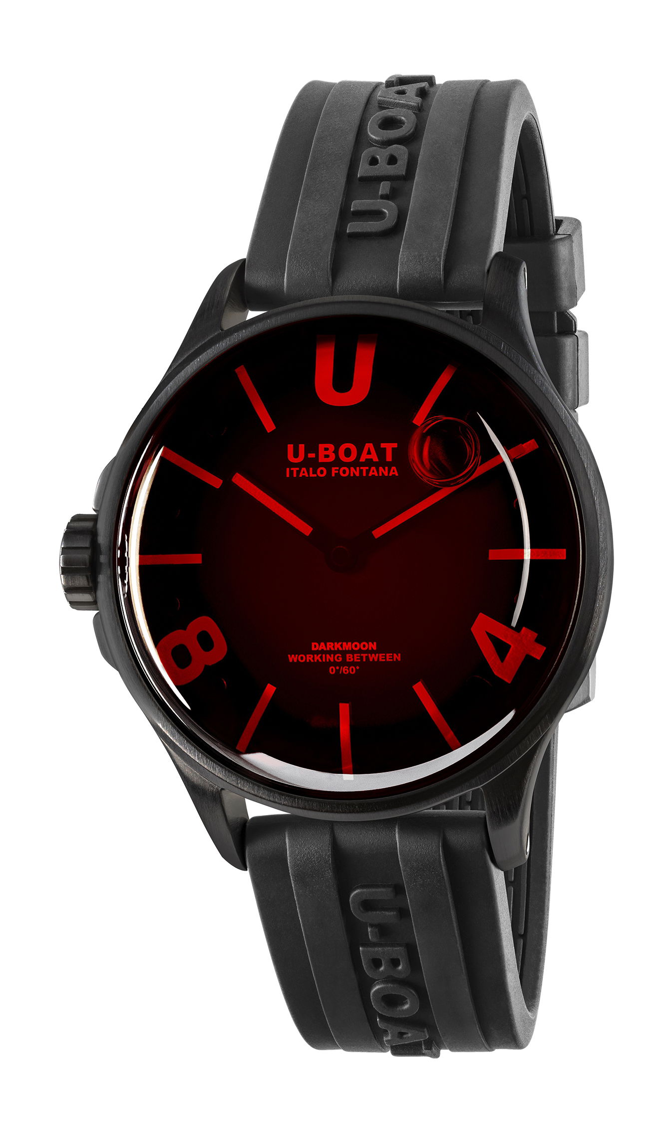 U-Boat Darkmoon 40 Red Glass PVD luxury timepiece - detailed view
