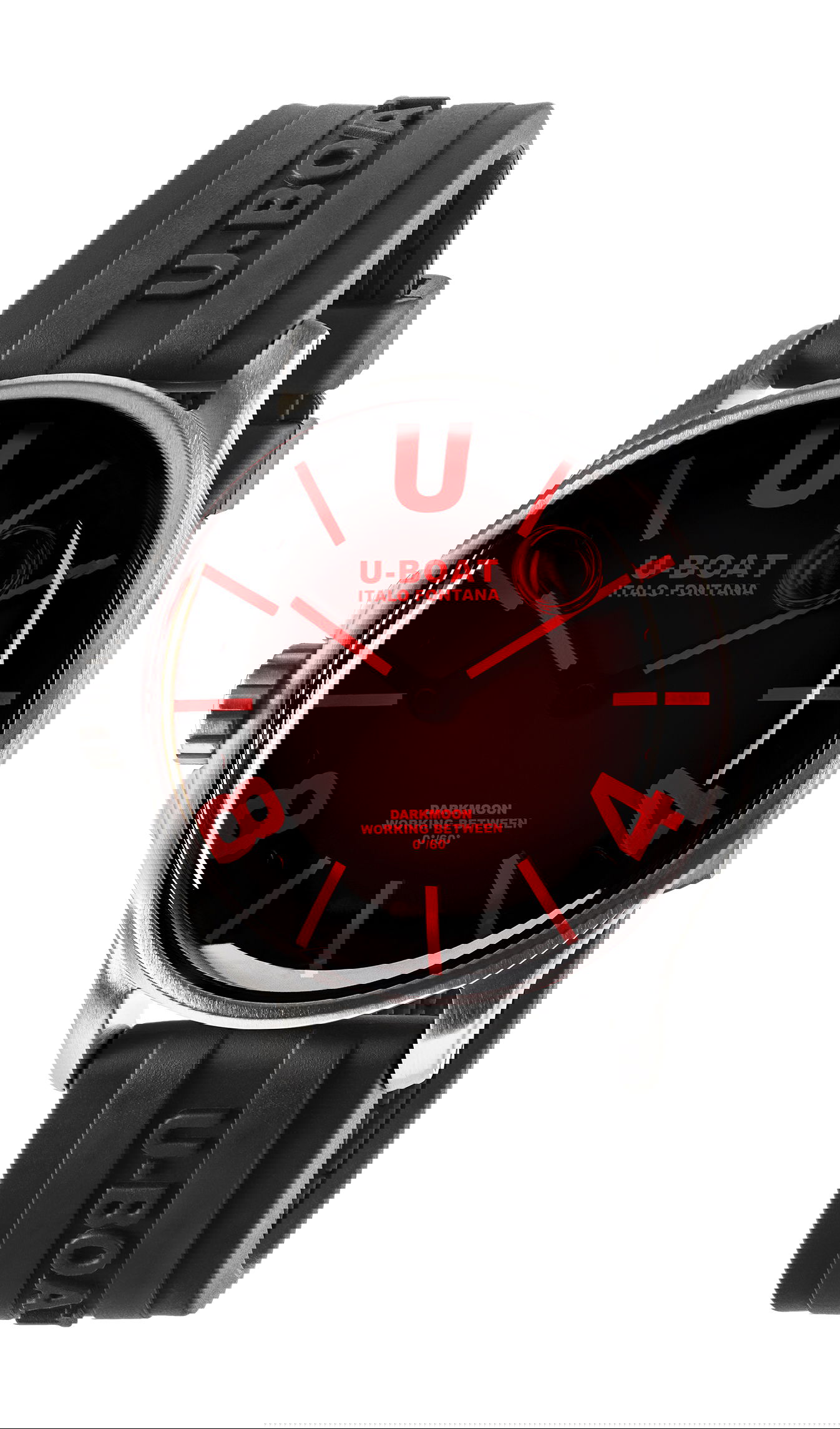 U-Boat Darkmoon 40 SS Red Glass luxury timepiece - detailed view
