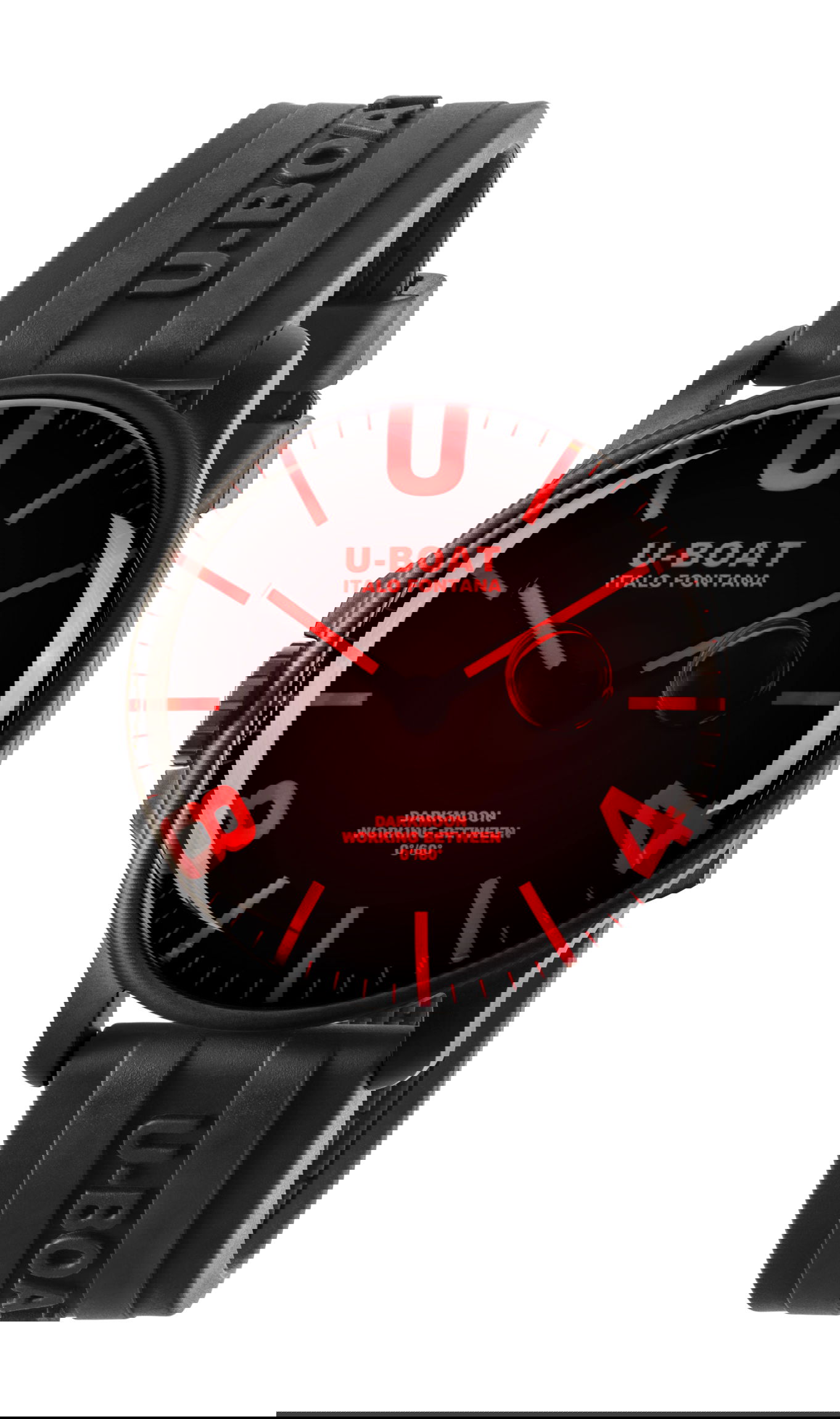 U-Boat Darkmoon 44 Red SS luxury timepiece - detailed view