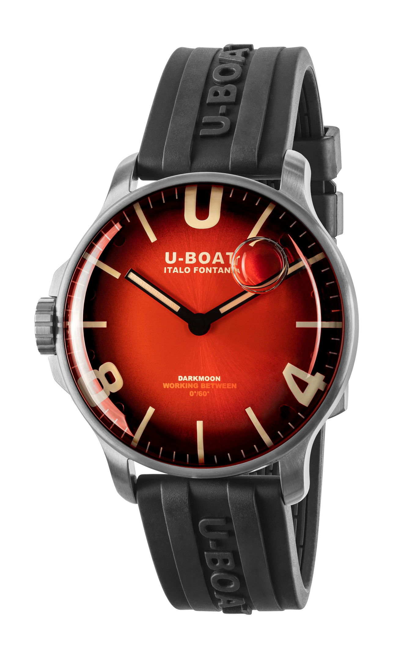 U-Boat Darkmoon 44 Red SS Soleil luxury timepiece - detailed view
