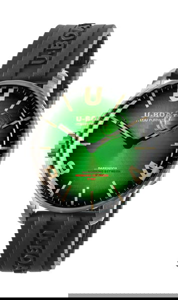 U-Boat Darkmoon 44 Green SS Soleil luxury timepiece - detailed view