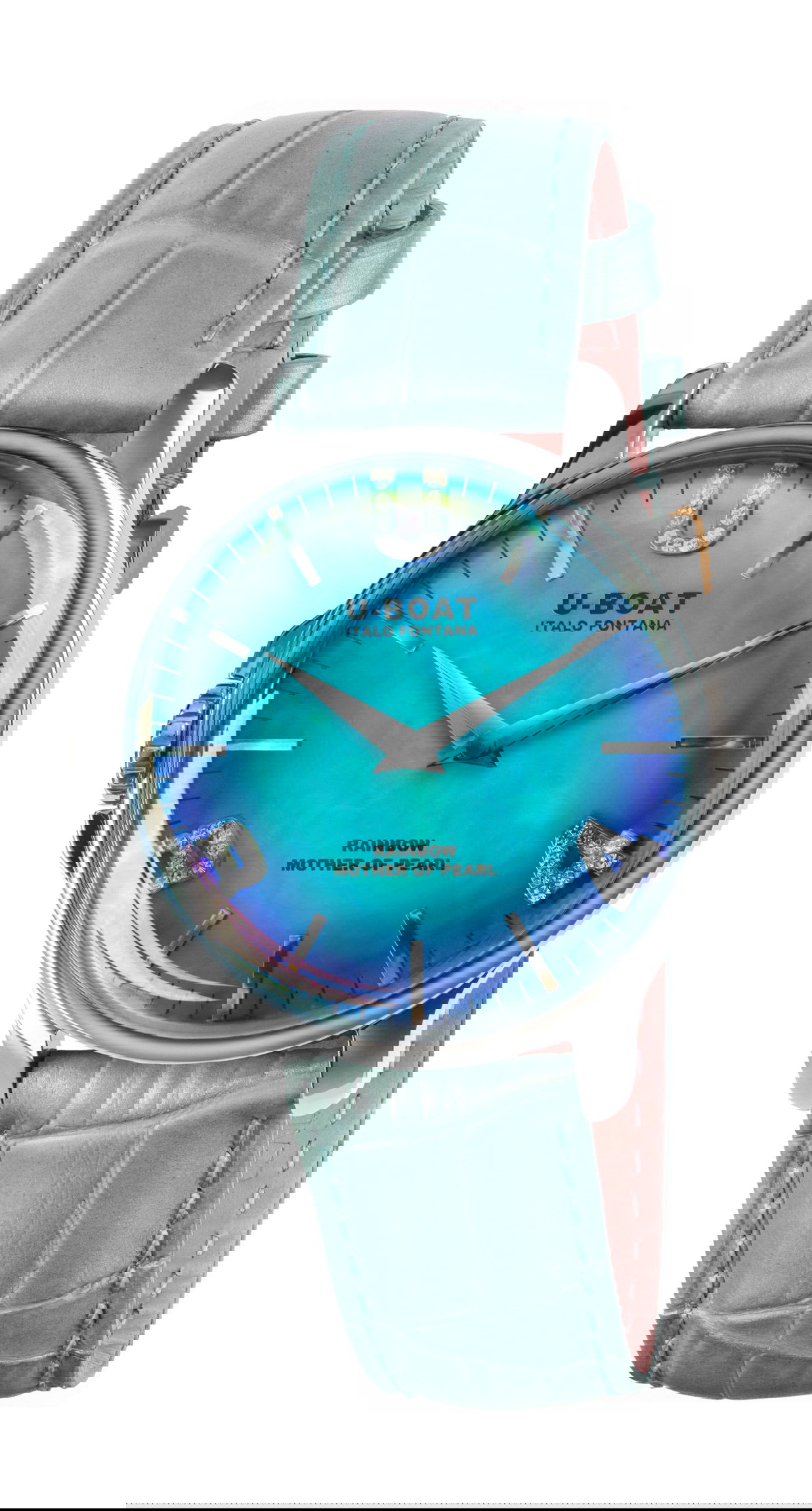 U-Boat Rainbow 38 Blue SS luxury timepiece - detailed view