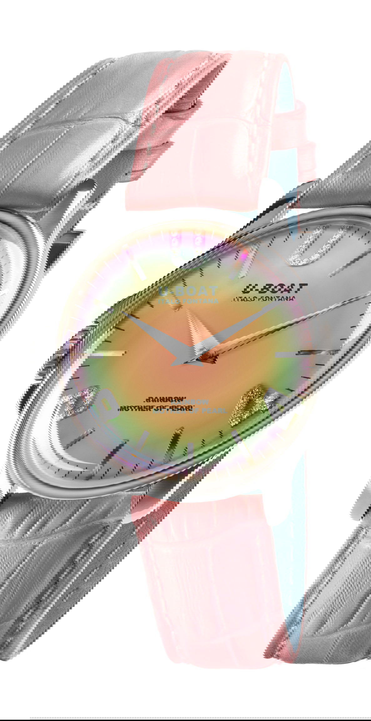 U-Boat Rainbow 38 Pink SS luxury timepiece - detailed view