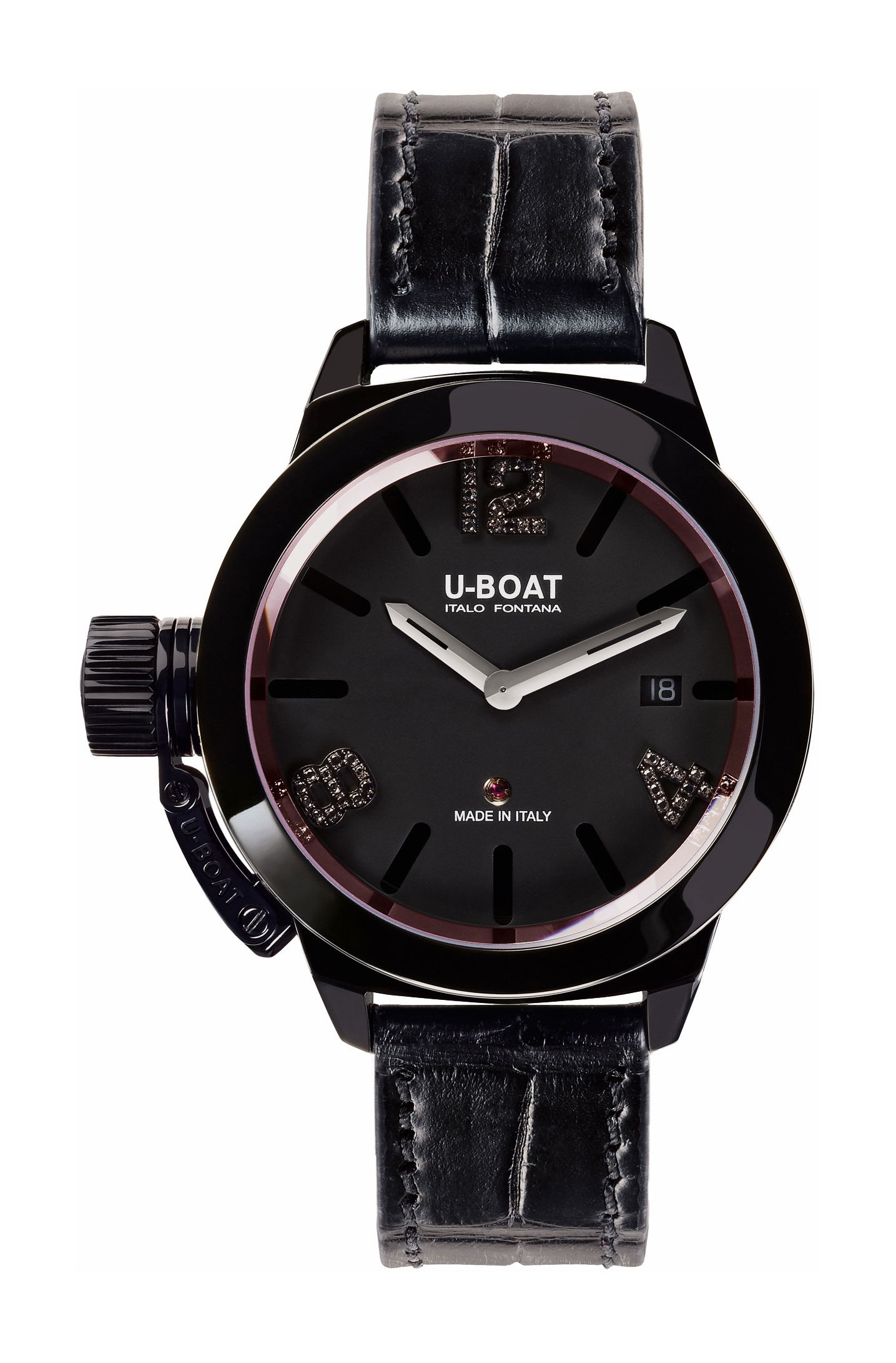 U-Boat Classico 40 IPB Black Diamonds luxury timepiece - detailed view