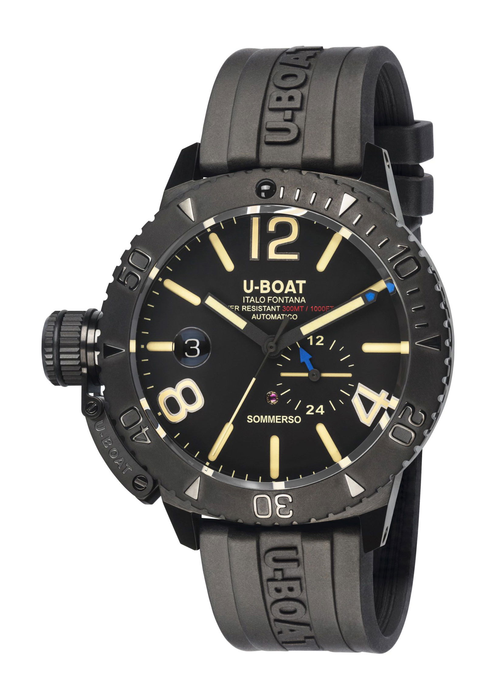 U-Boat Sommerso 46 DLC luxury timepiece - detailed view