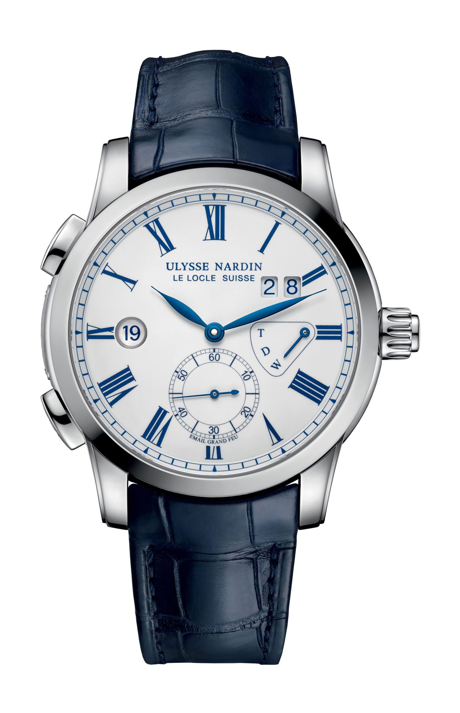 Ulysse Nardin Classico Dual Time luxury timepiece - detailed view