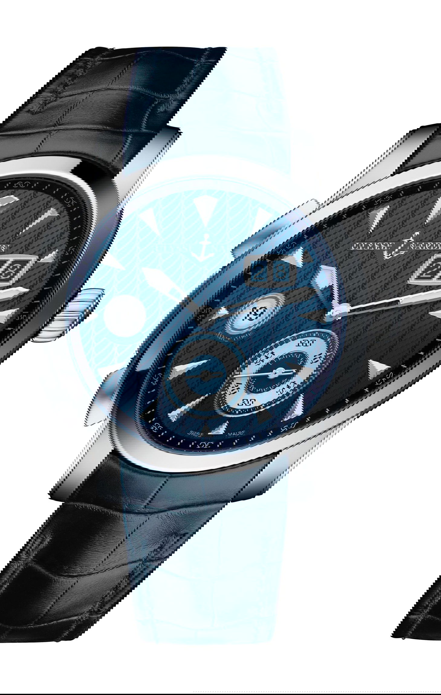 Ulysse Nardin Classico Dual Time luxury timepiece - detailed view