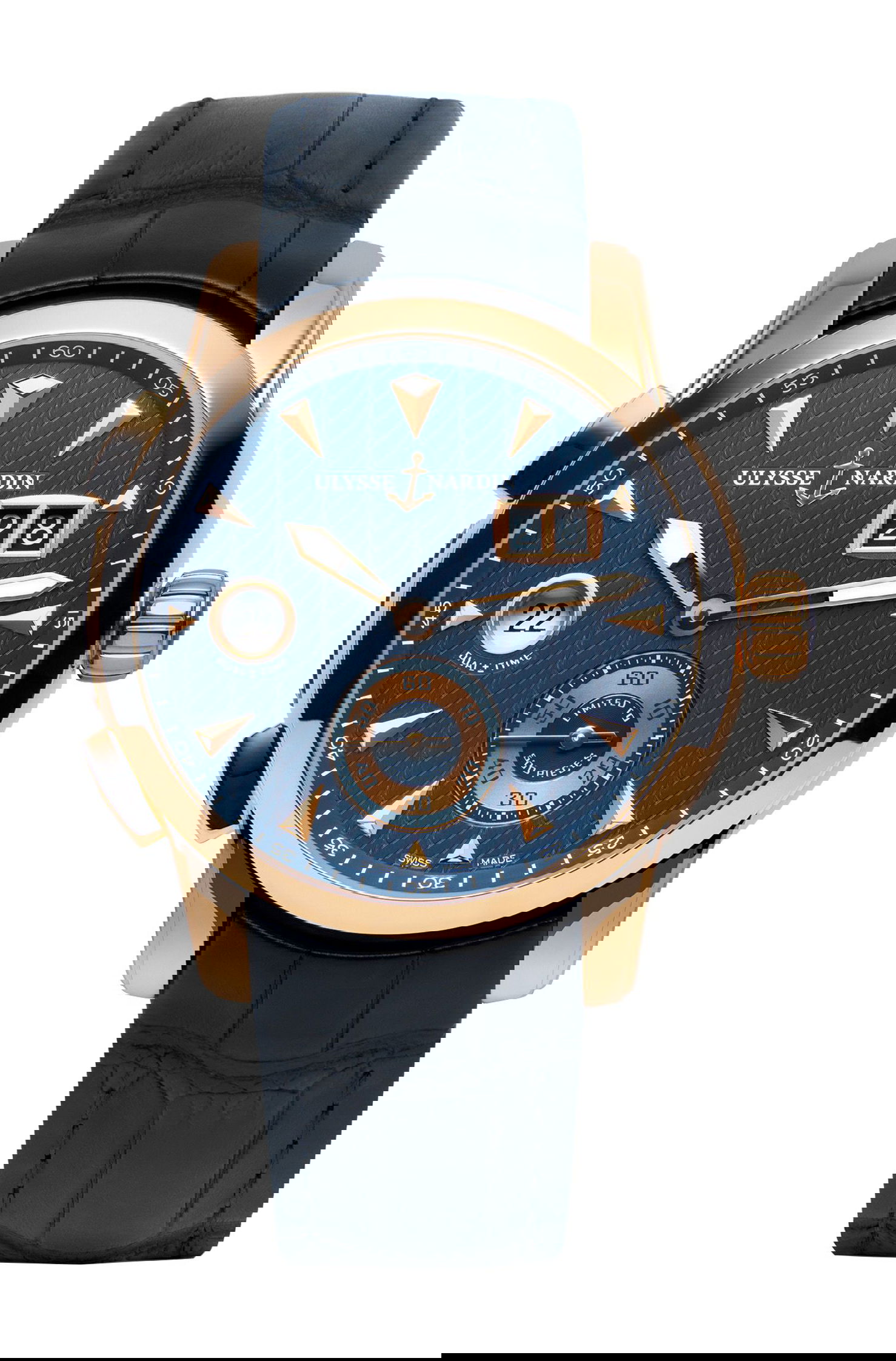 Ulysse Nardin Classico Dual Time luxury timepiece - detailed view