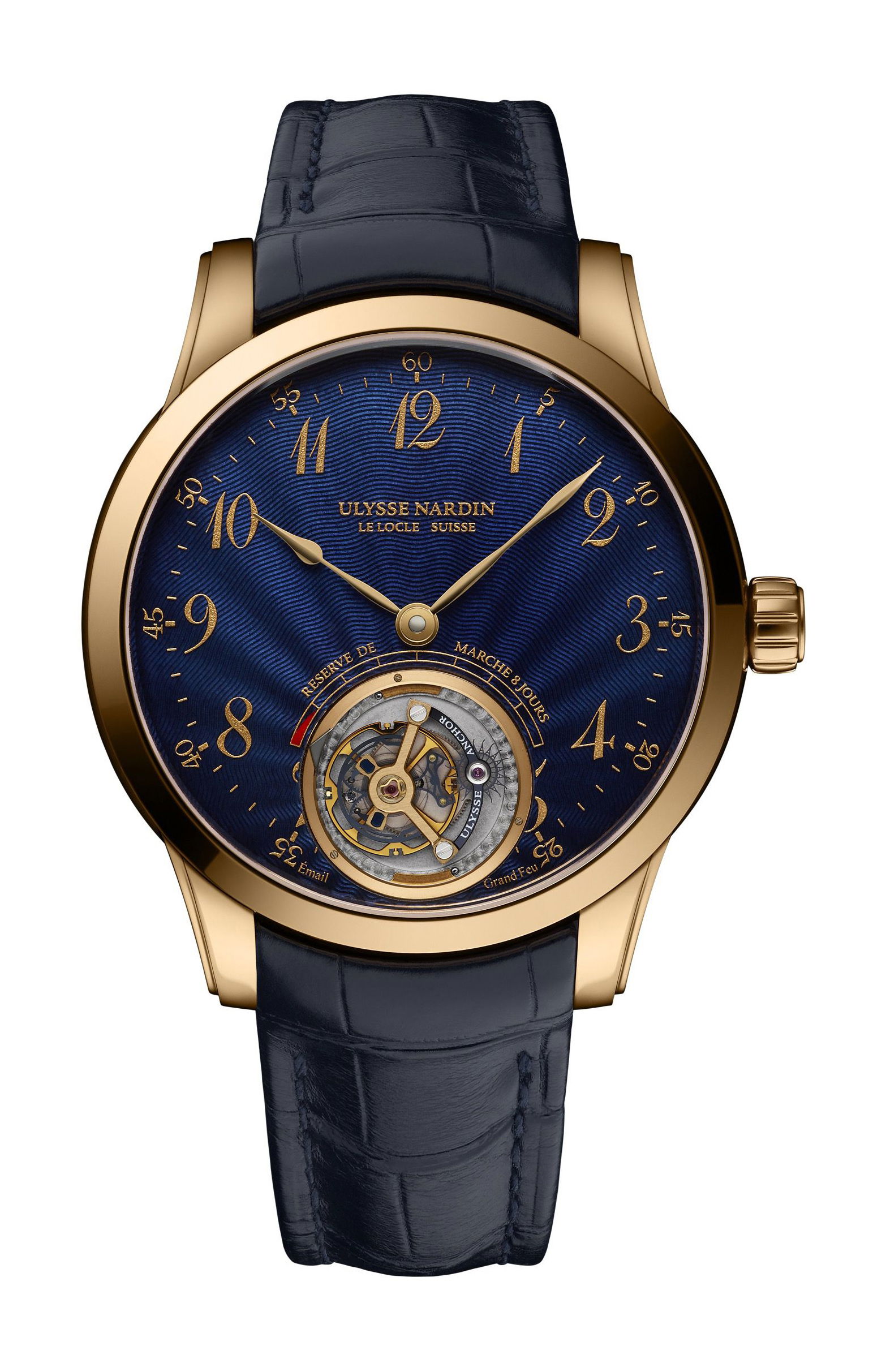 Ulysse Nardin Classico Ulysse Anchor Tourbillon luxury timepiece - detailed view