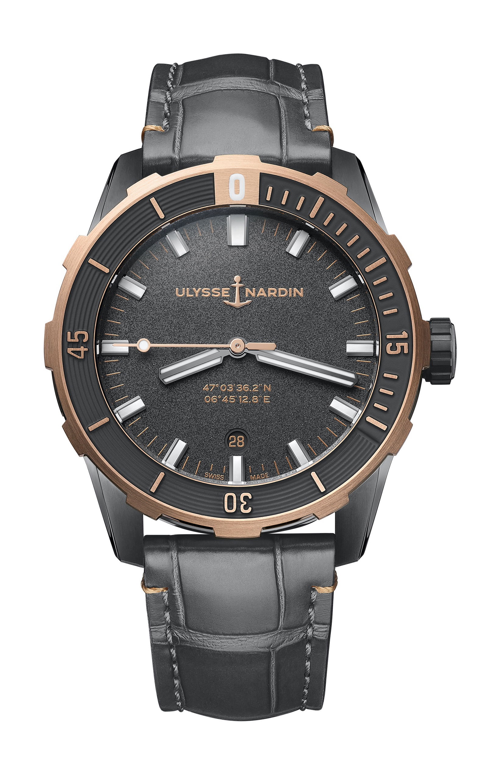 Ulysse Nardin Diver luxury timepiece - detailed view