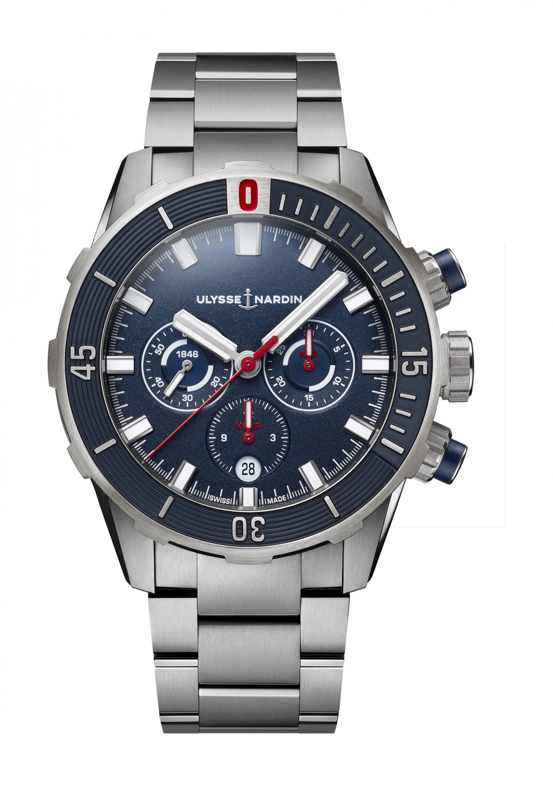 Ulysse Nardin Diver Chronograph luxury timepiece - detailed view