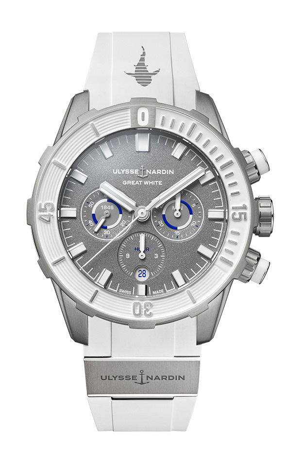Ulysse Nardin Diver Chronograph “Great White” luxury timepiece - detailed view