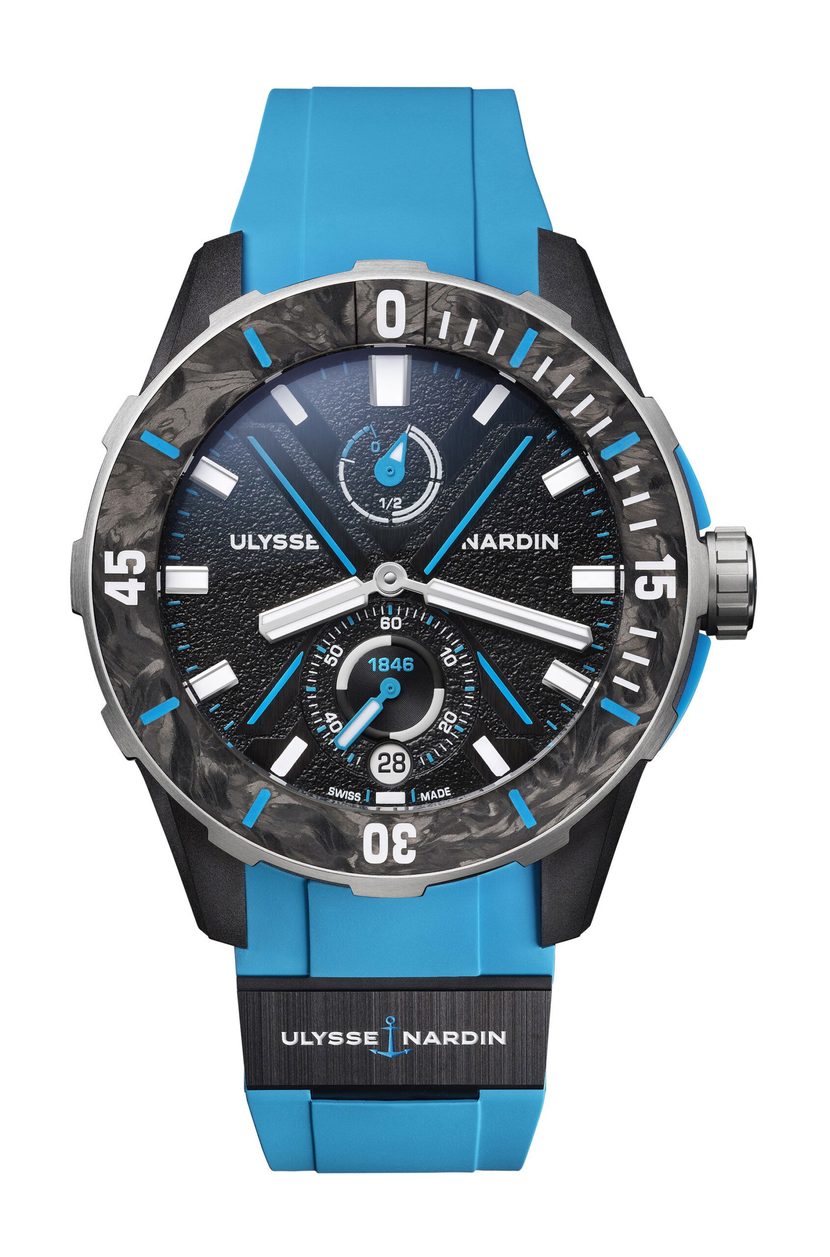 Ulysse Nardin Diver Net Azure luxury timepiece - detailed view
