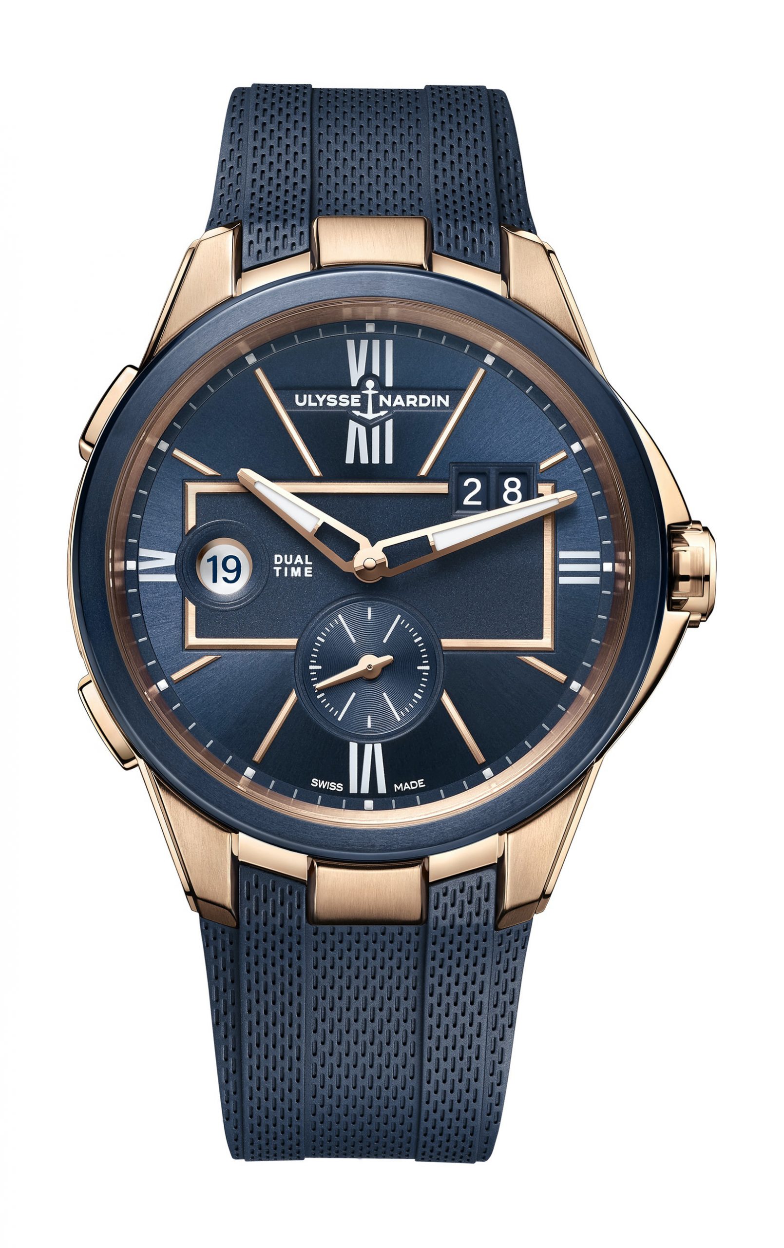 Ulysse Nardin Executive Dual Time luxury timepiece - detailed view