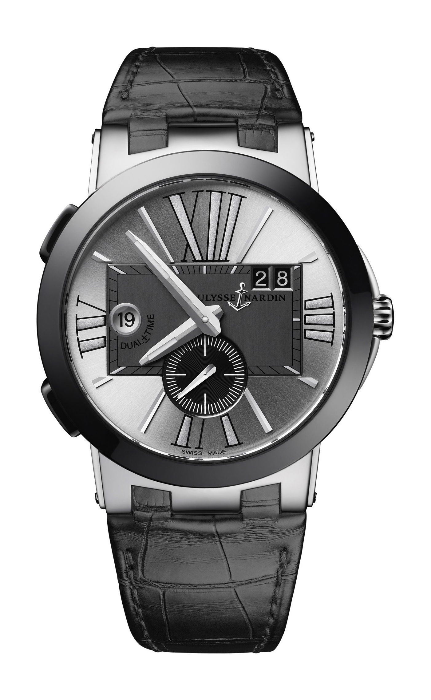 Ulysse Nardin Executive Dual Time luxury timepiece - detailed view
