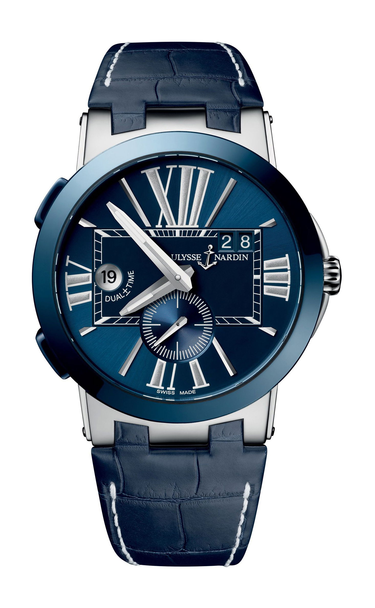 Ulysse Nardin Executive Dual Time luxury timepiece - detailed view