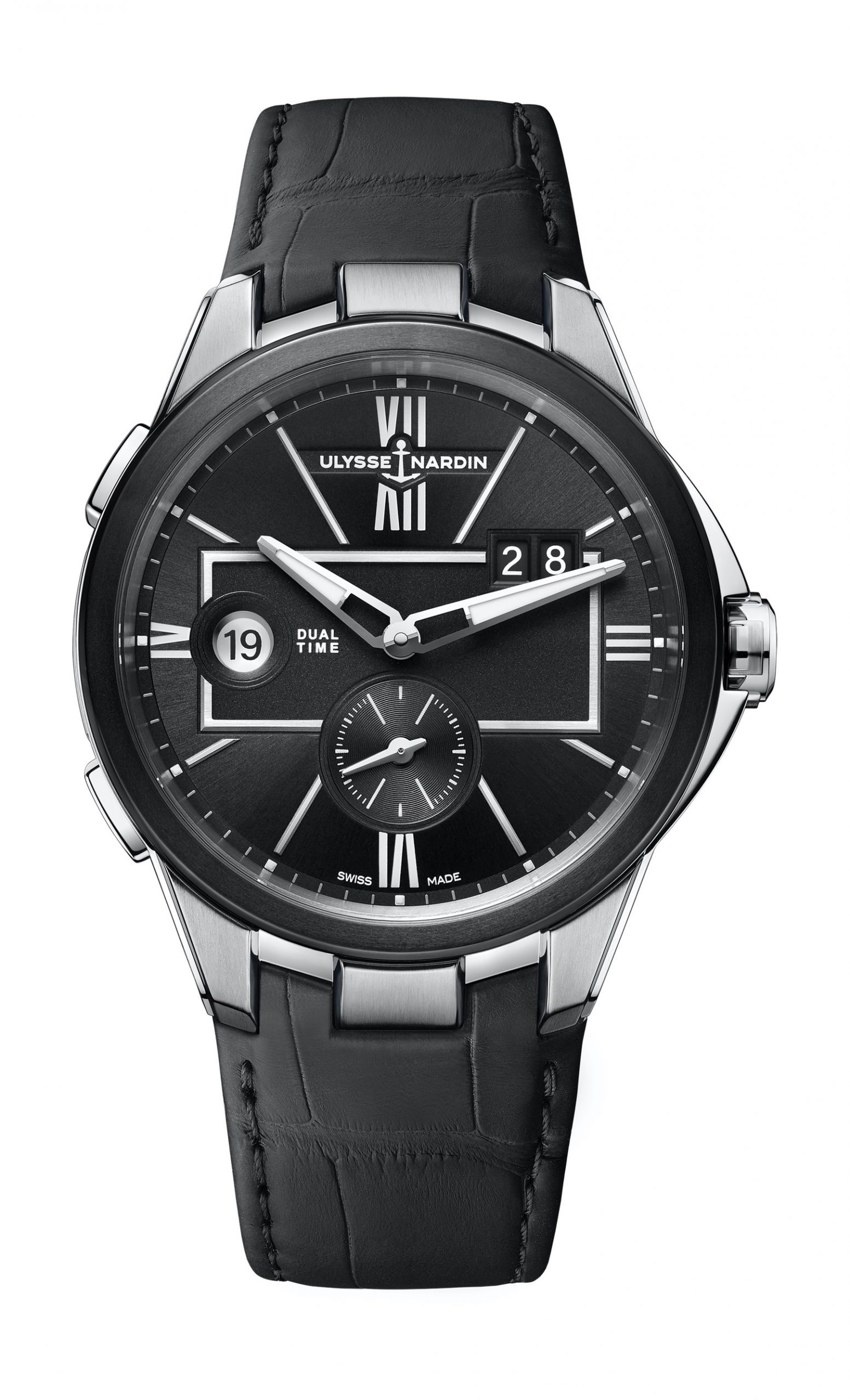 Ulysse Nardin Executive Dual Time luxury timepiece - detailed view