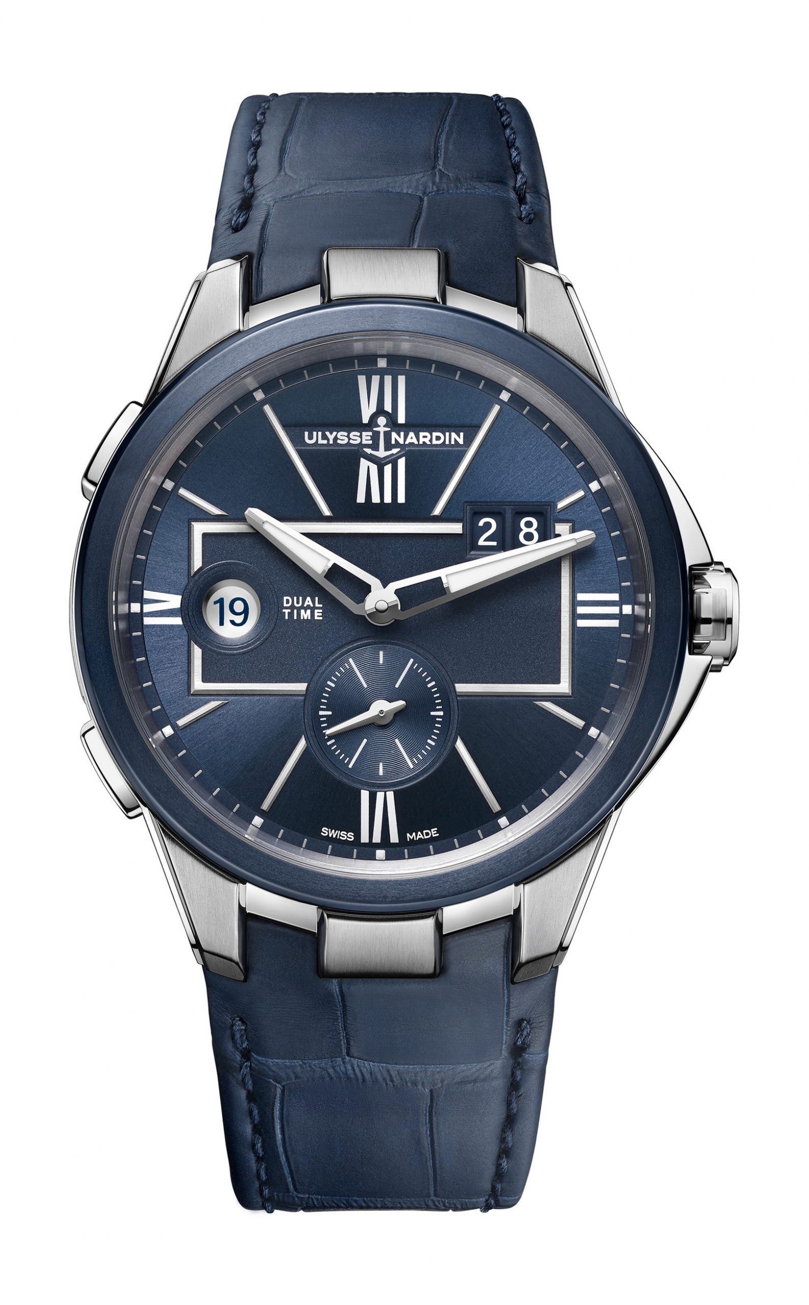 Ulysse Nardin Executive Dual Time luxury timepiece - detailed view