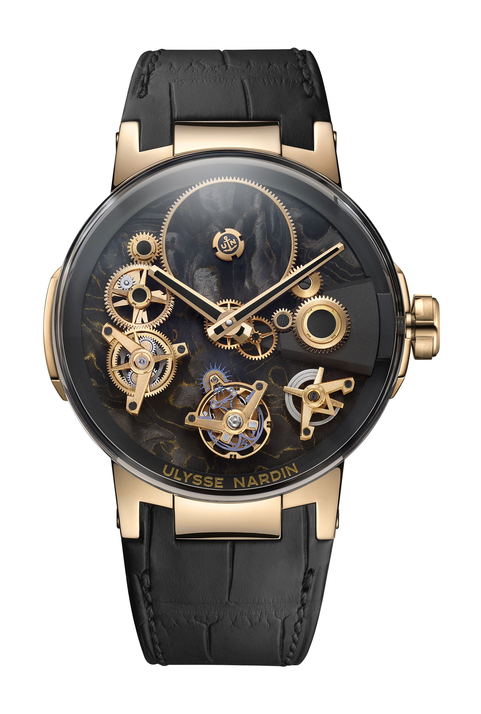Ulysse Nardin Executive  Free Wheel luxury timepiece - detailed view
