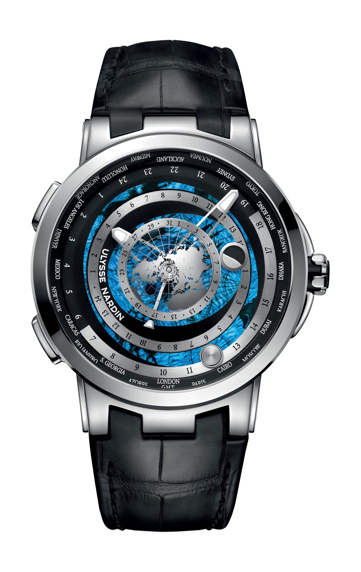 Ulysse Nardin Executive Moonstruck luxury timepiece - detailed view
