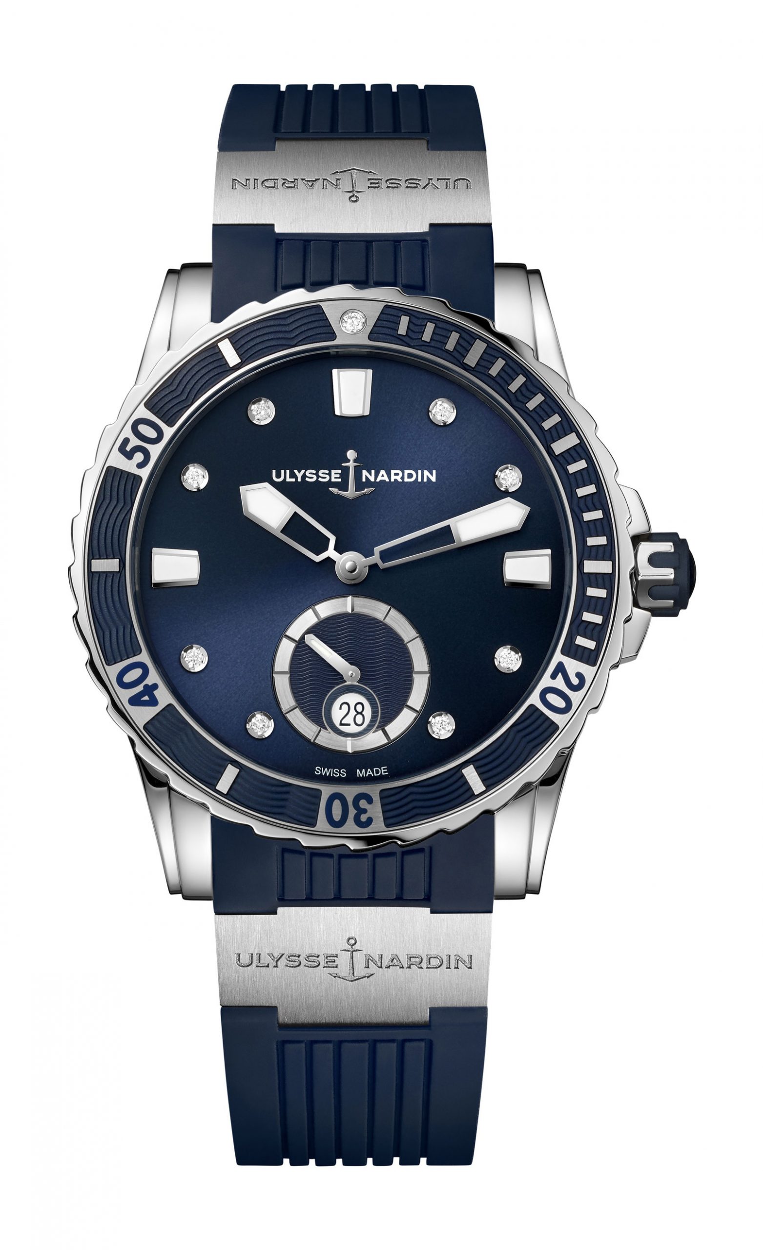 Ulysse Nardin Lady Diver 40mm luxury timepiece - detailed view