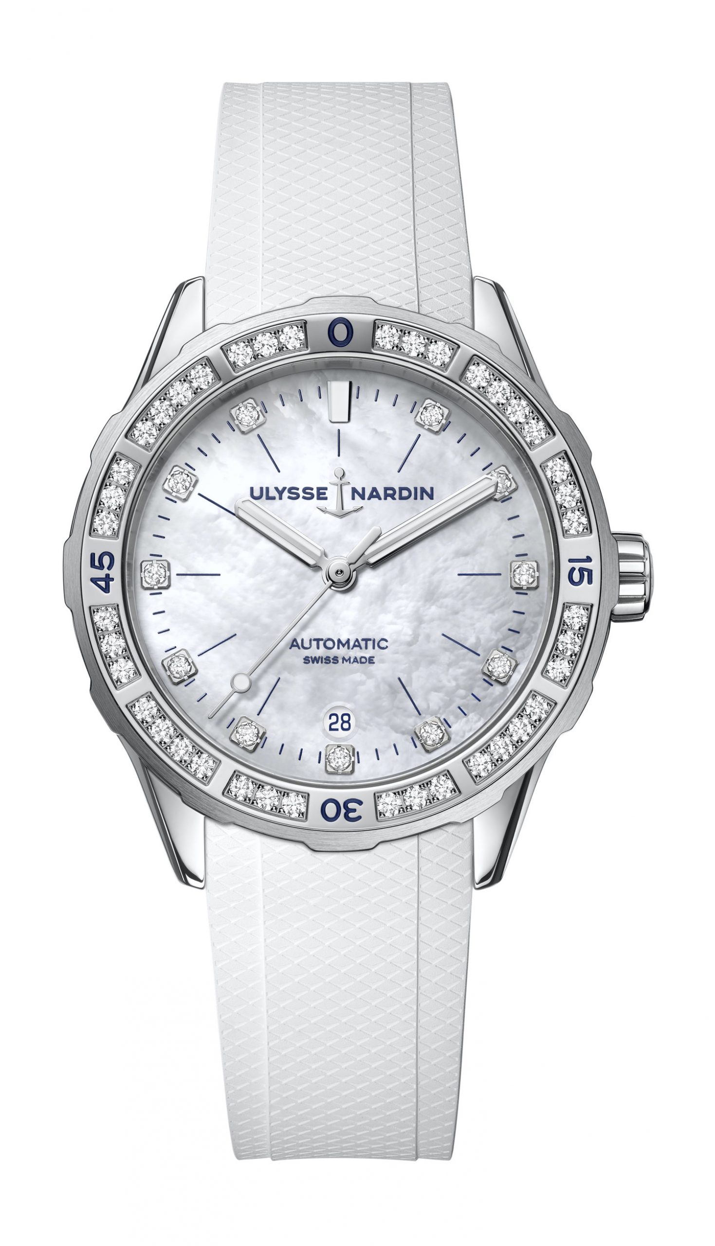 Ulysse Nardin Lady Diver luxury timepiece - detailed view