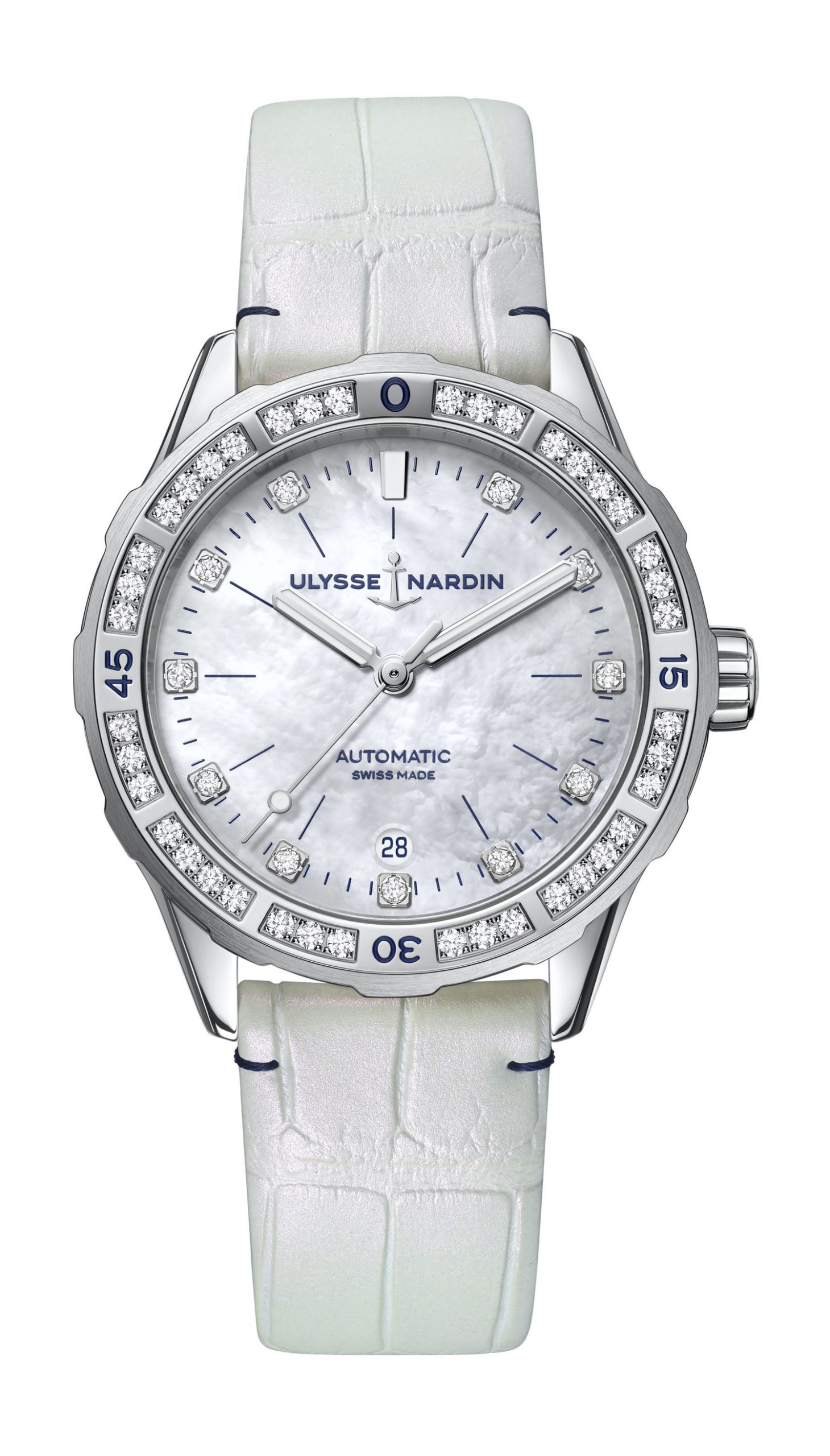 Ulysse Nardin Lady Diver luxury timepiece - detailed view