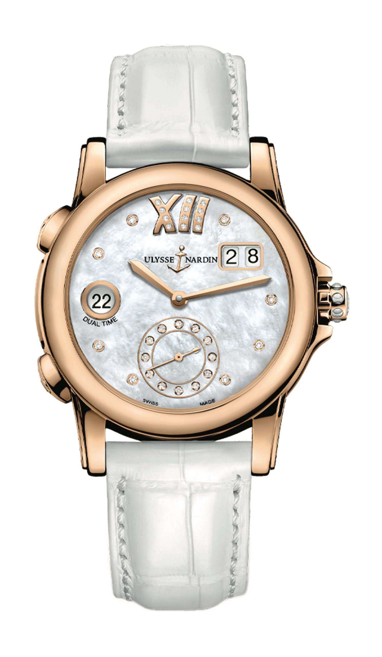 Ulysse Nardin Lady Dual Time 37.5mm luxury timepiece - detailed view