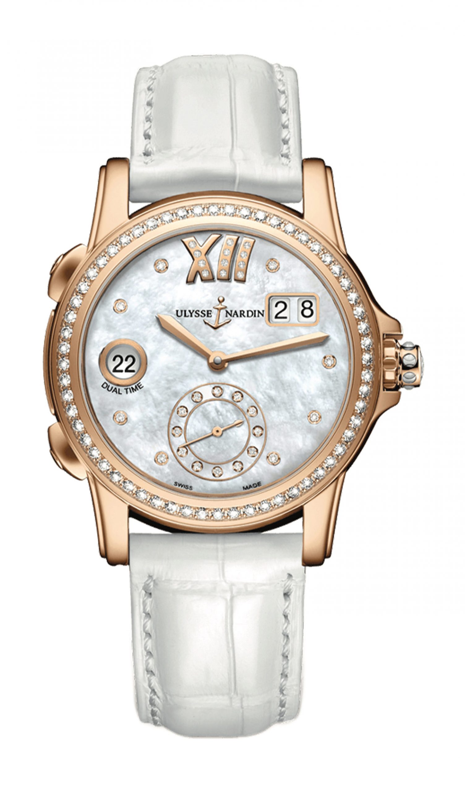 Ulysse Nardin Lady Dual Time 37.5mm luxury timepiece - detailed view