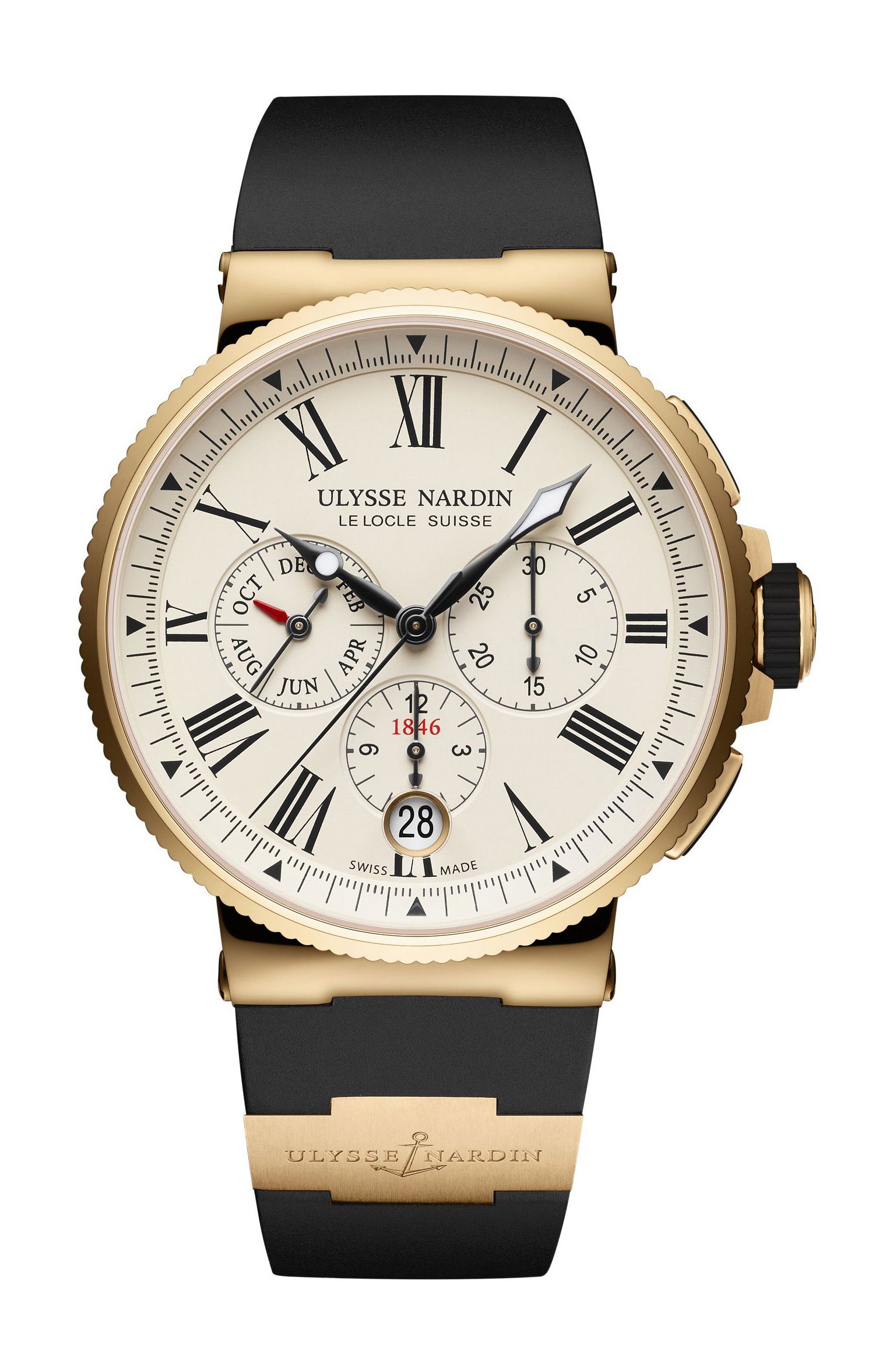 Ulysse Nardin Marine Chronograph luxury timepiece - detailed view