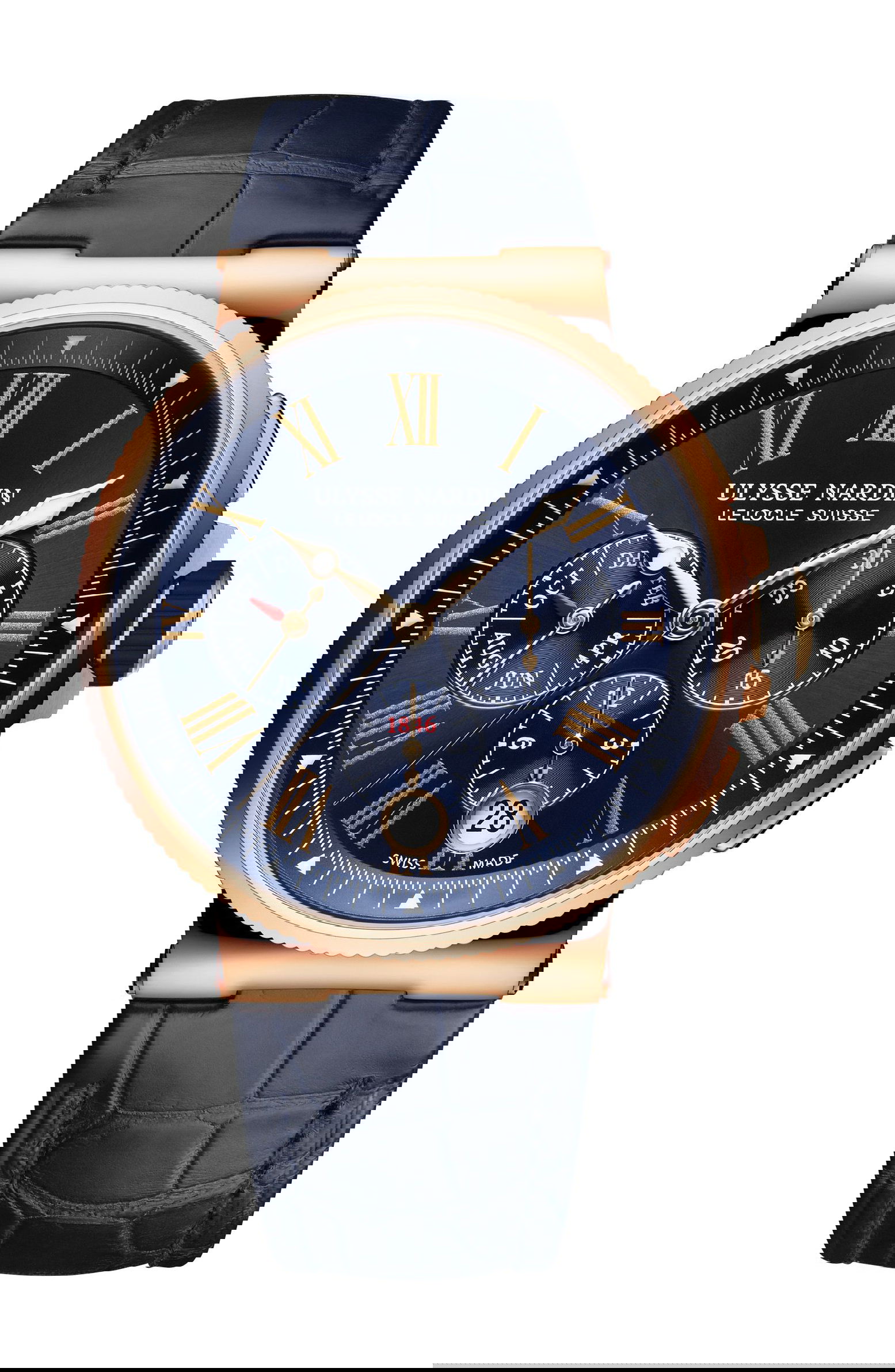Ulysse Nardin Marine Chronograph luxury timepiece - detailed view