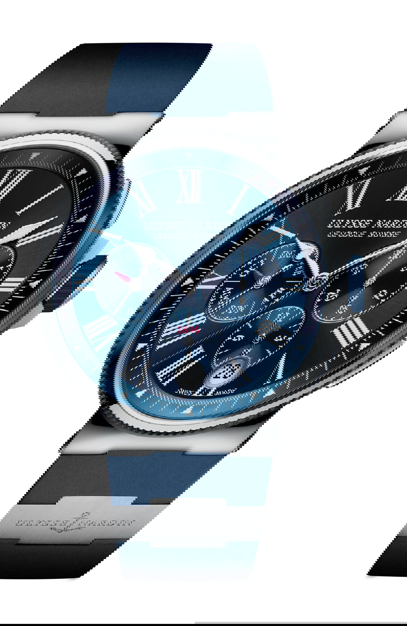 Ulysse Nardin Marine Chronograph luxury timepiece - detailed view