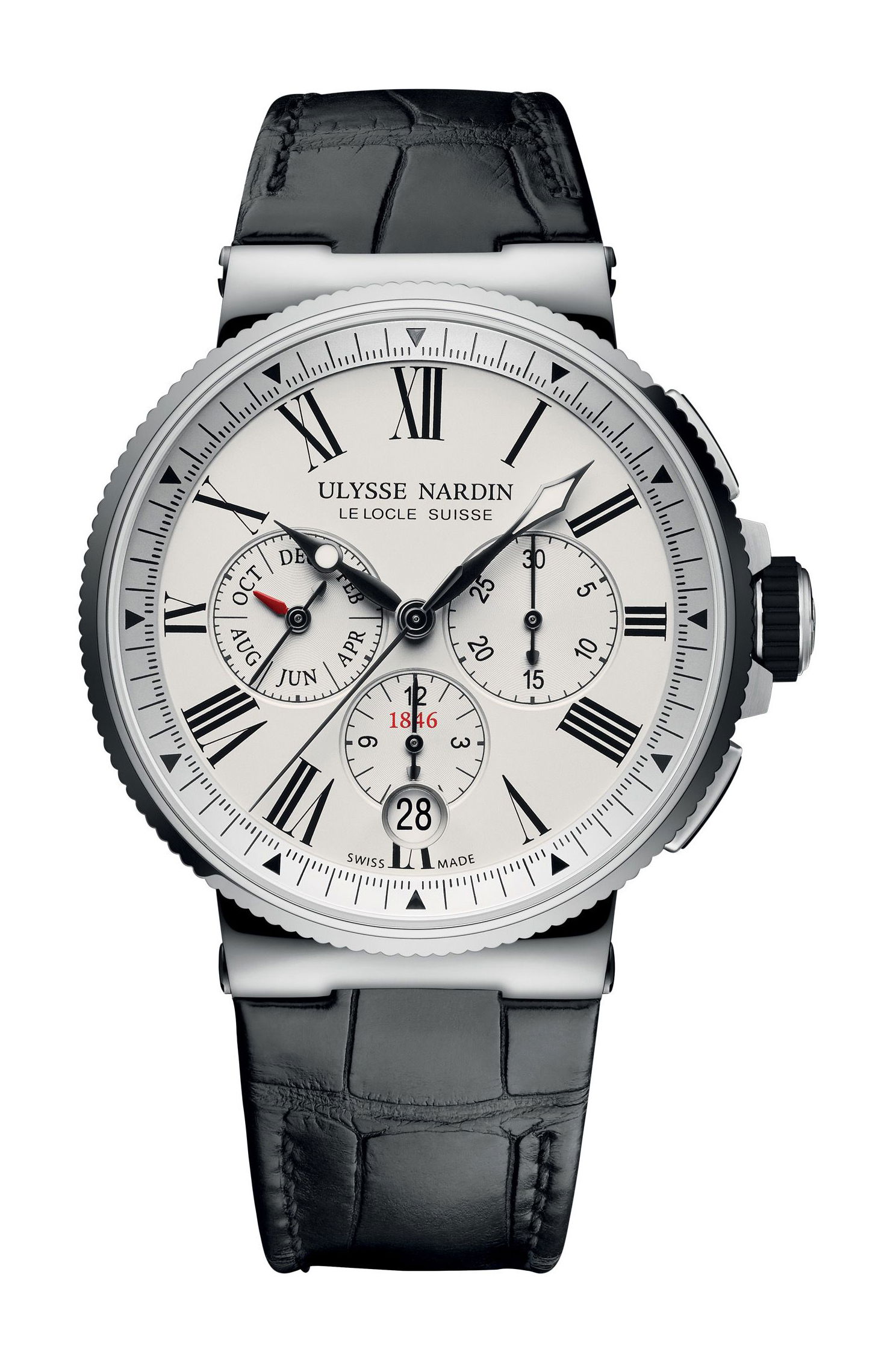 Ulysse Nardin Marine Chronograph luxury timepiece - detailed view